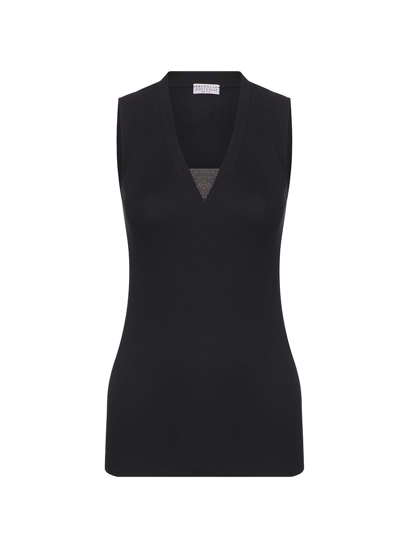 Brunello Cucinelli women's Monili chain cotton top - buy for