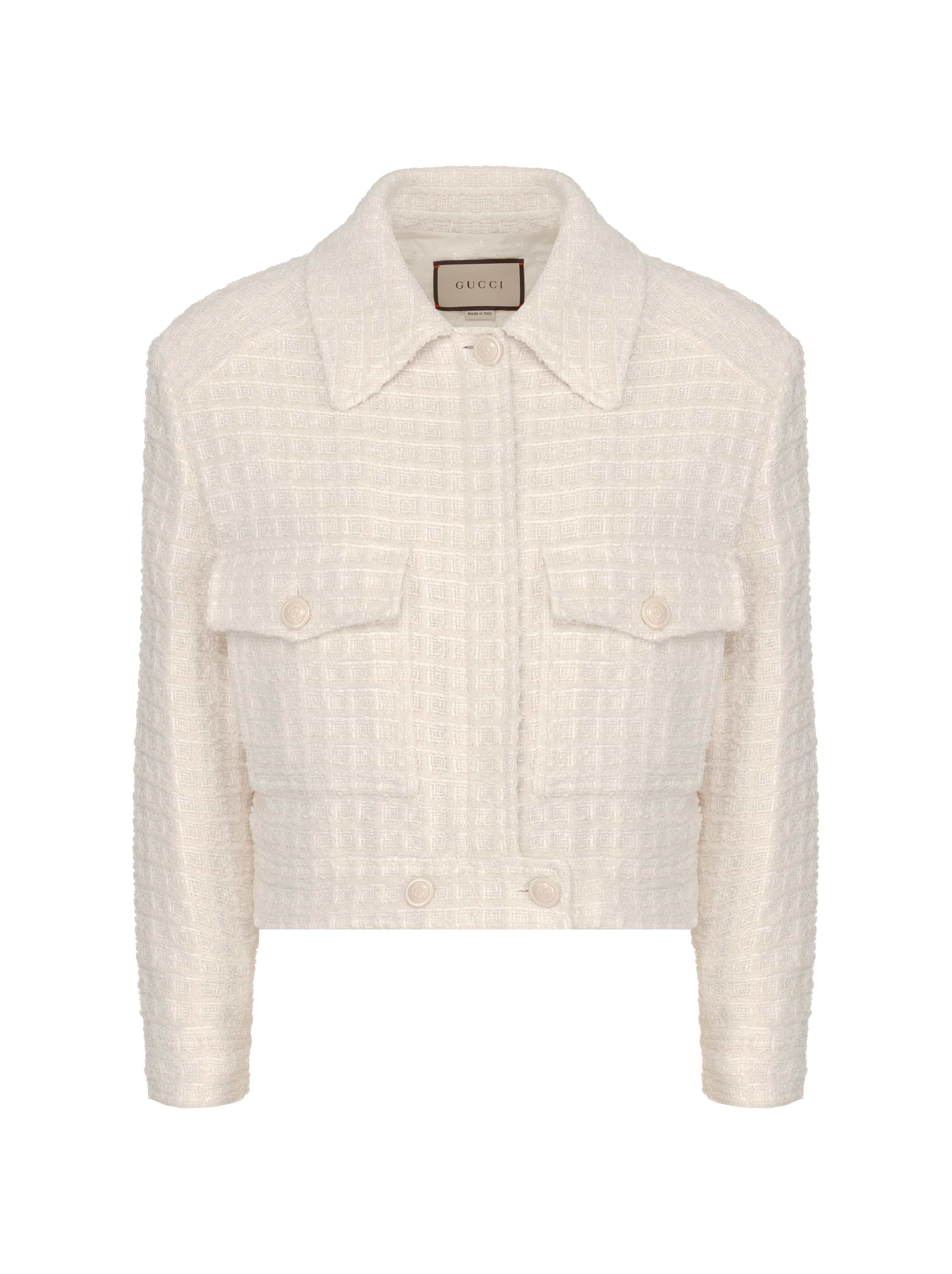 Gucci★素敵！Tweed Jacket with Pearl Buttons GG tweed jacket in dark grey and grey | GUCCI® US