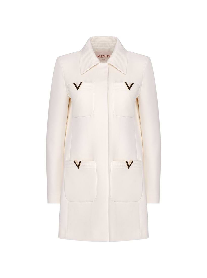 トレンチコート Valentino Garavani White Poplin Overcoat Valentino Women's Outerwear, Coats & Jackets | Valentino US