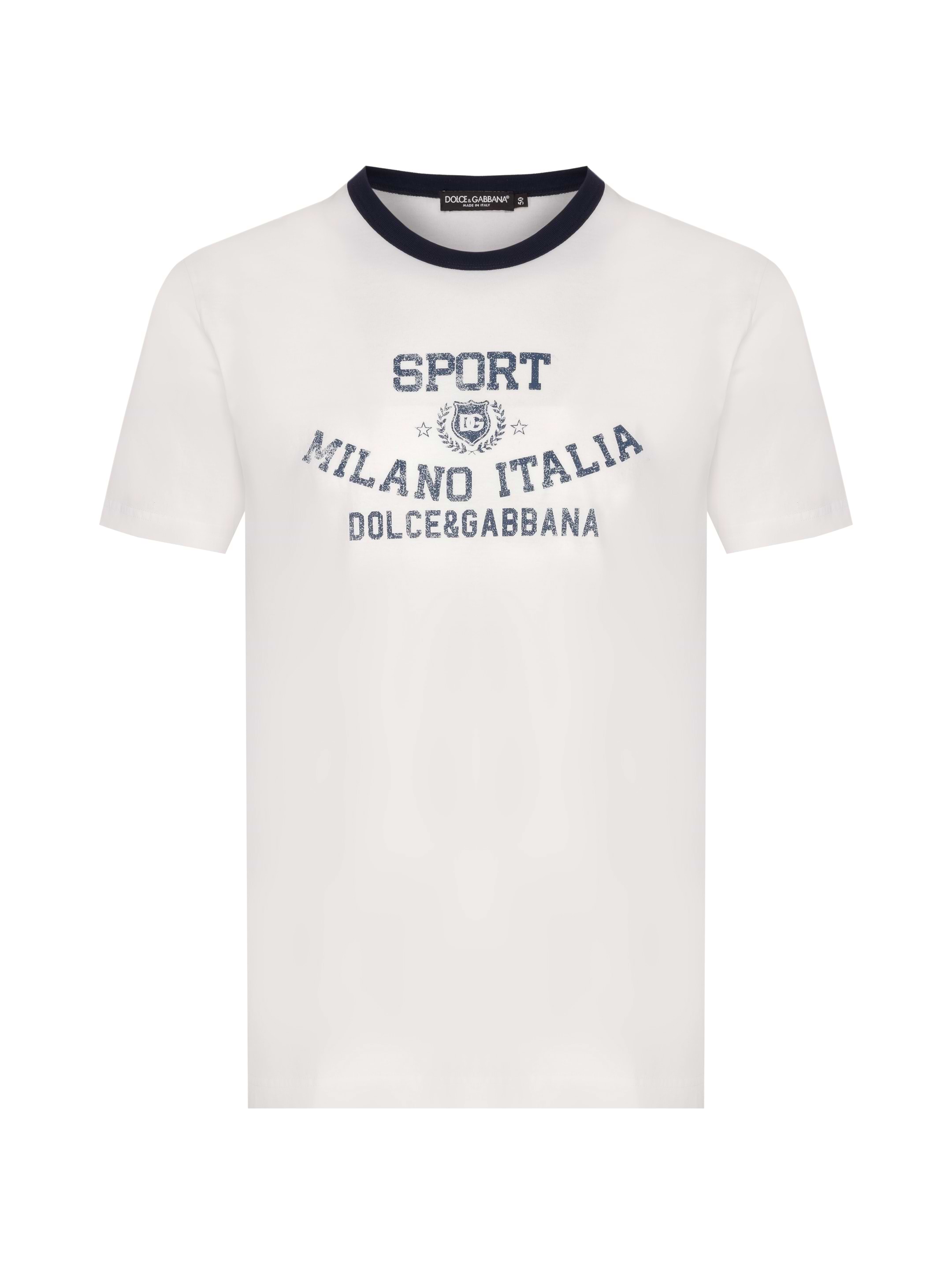 Dolce & Gabbana MILANO ITALIA SPORT Tシャツ Dolce & Gabbana Men's Milano Logo Embroidered T-shirt Black