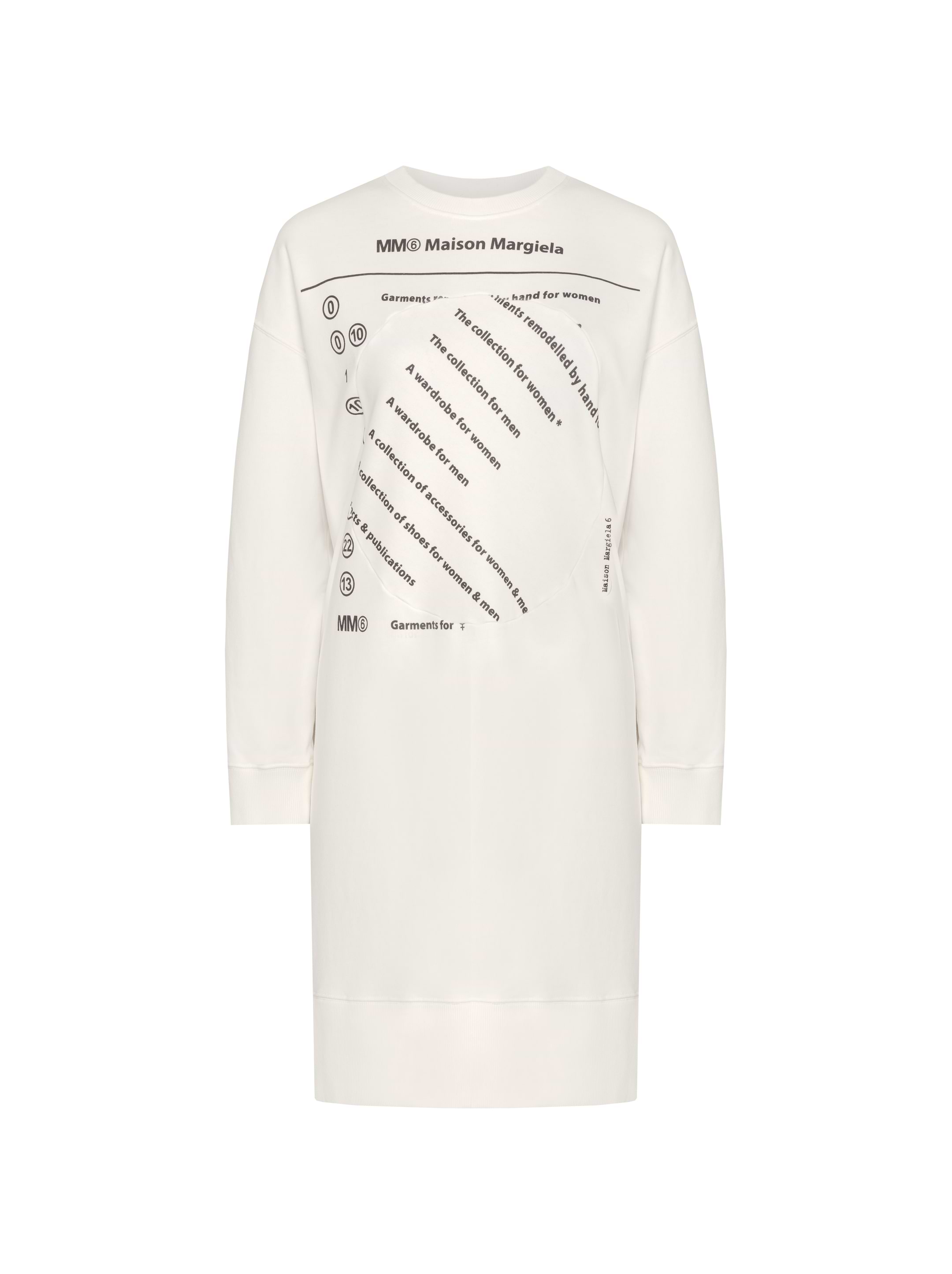 “Maison Margiela” MM6 Logo Oversized Hoodie Dress White White Oversized Hooded Minidress by MM6 Maison Margiela on Sale