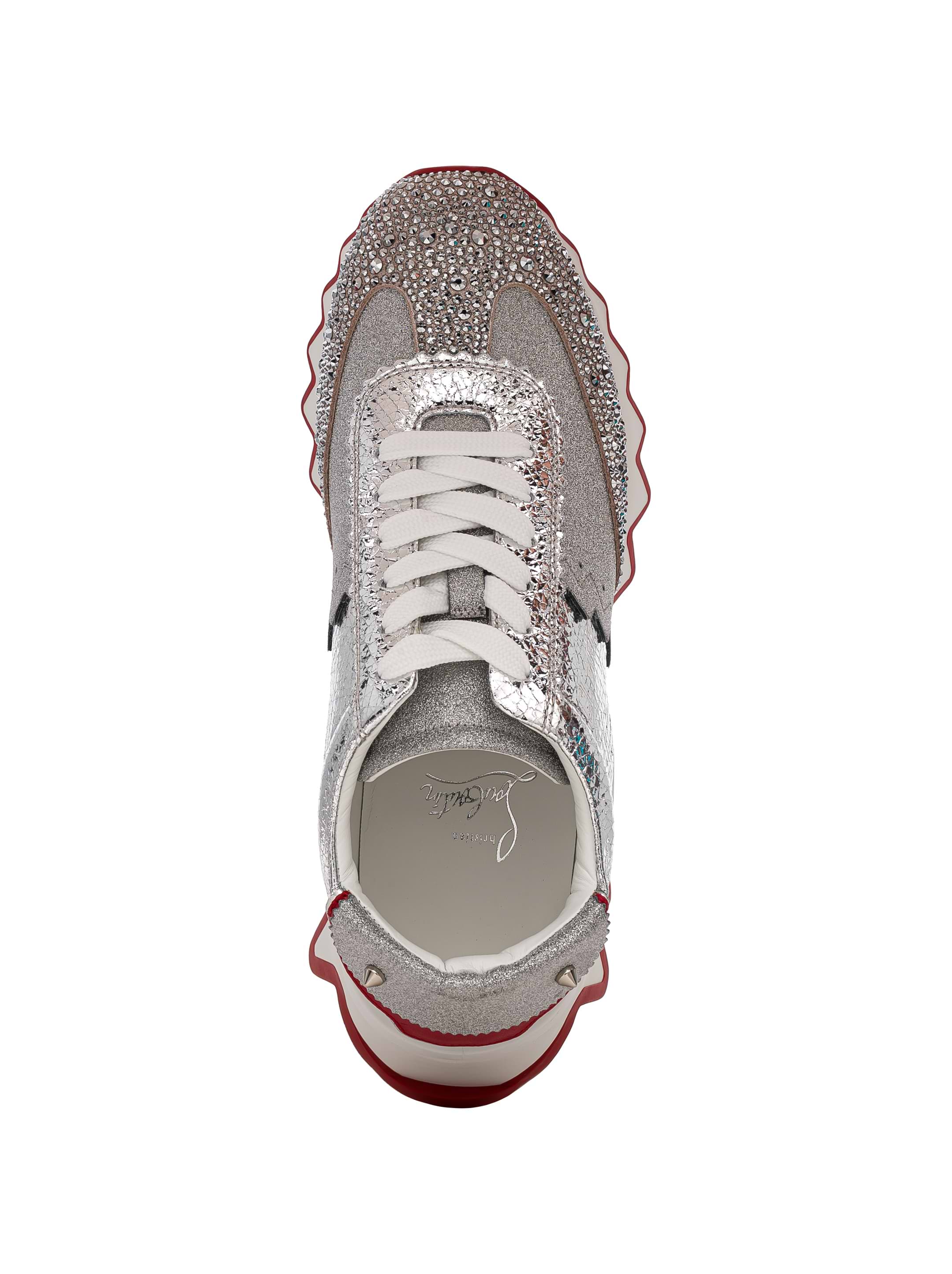 未使用　Christian LouboutinSwarovski スワロフスキー Christian Louboutin women's Loubishark sneakers with