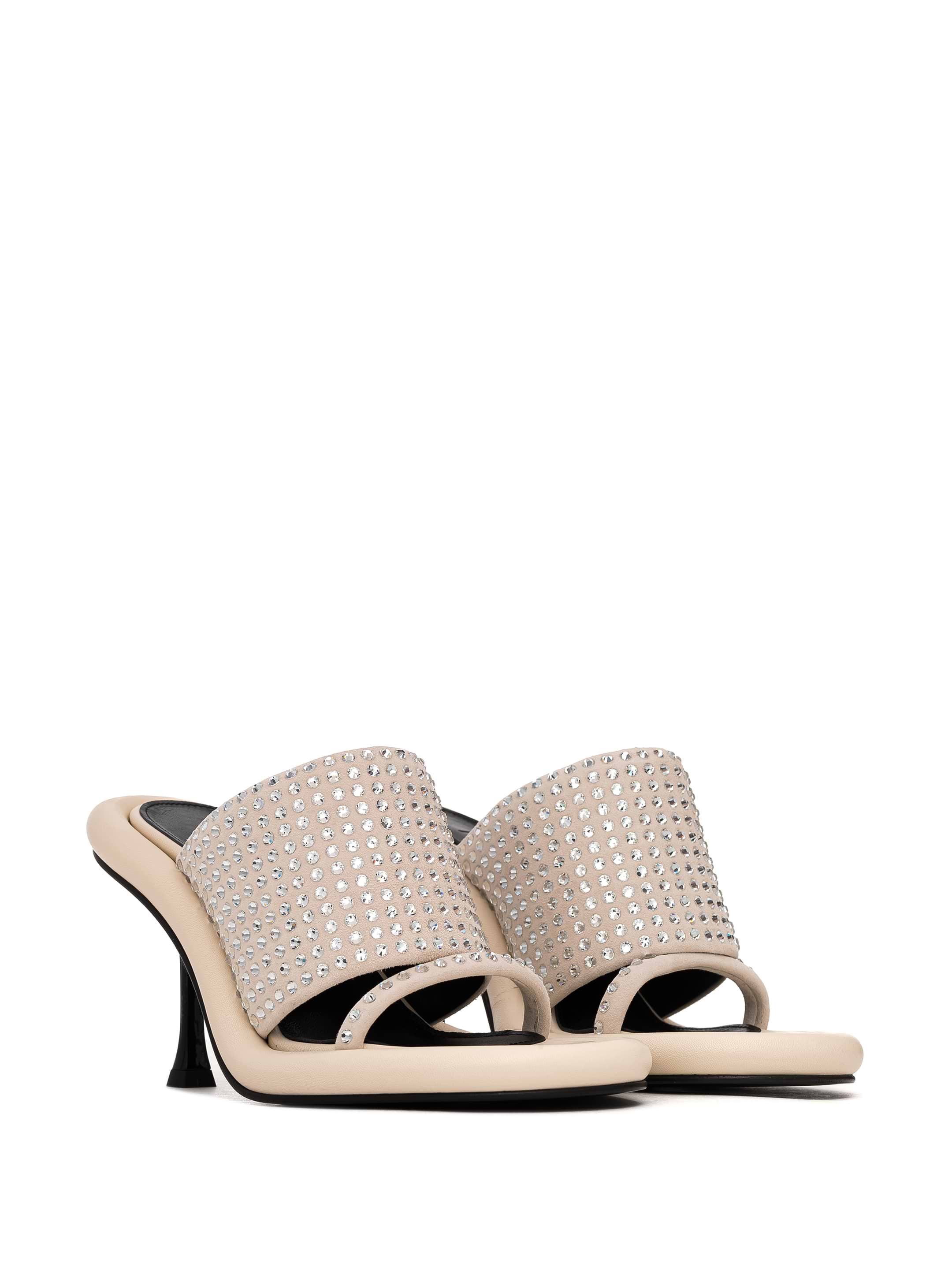 JW Anderson women's Leather mules with rhinestones - buy for