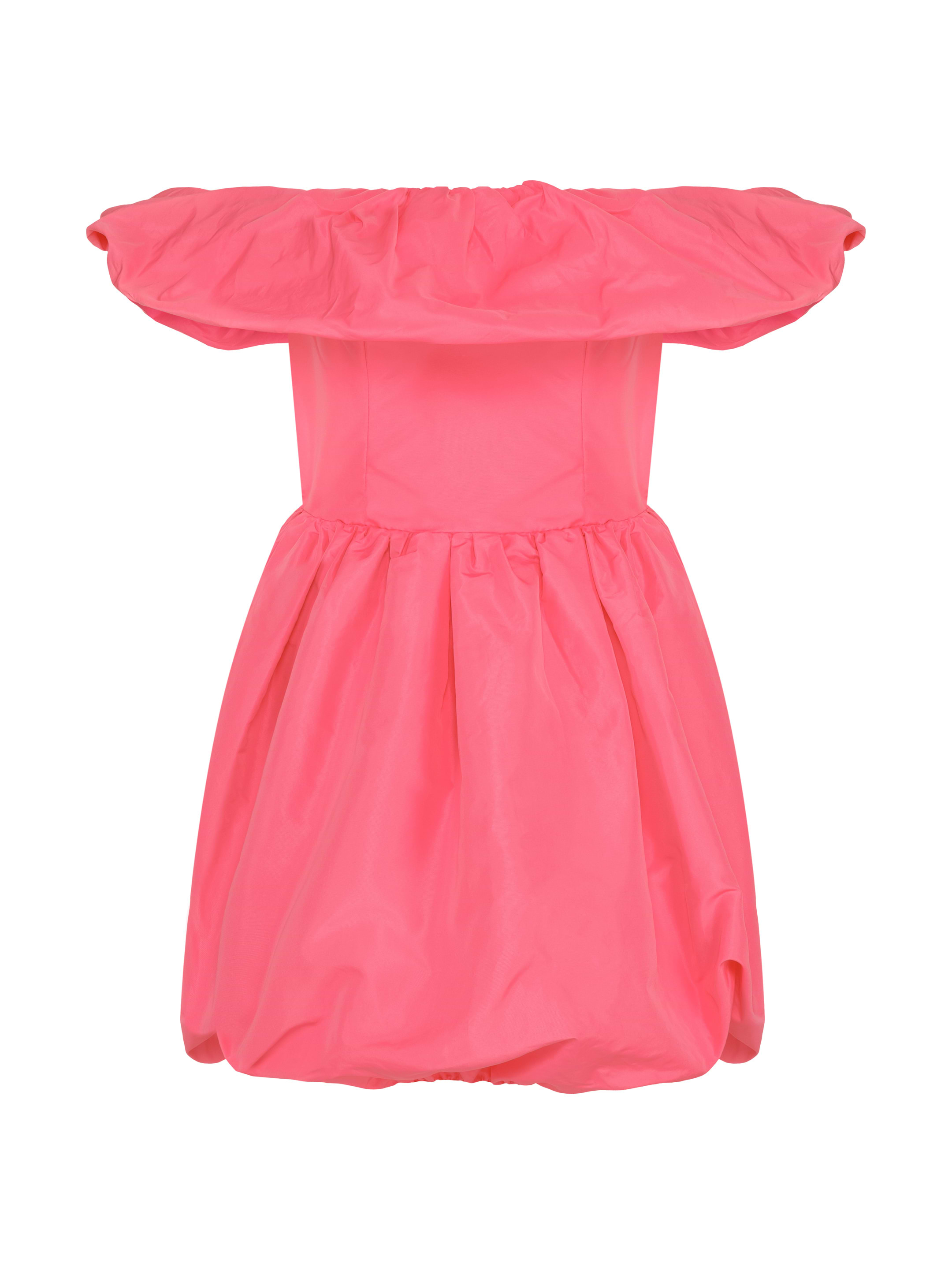 【MSGM】taffeta フリル draped minidress M2K9613 | Floral Patterned Glitter Tie Back Party Dress