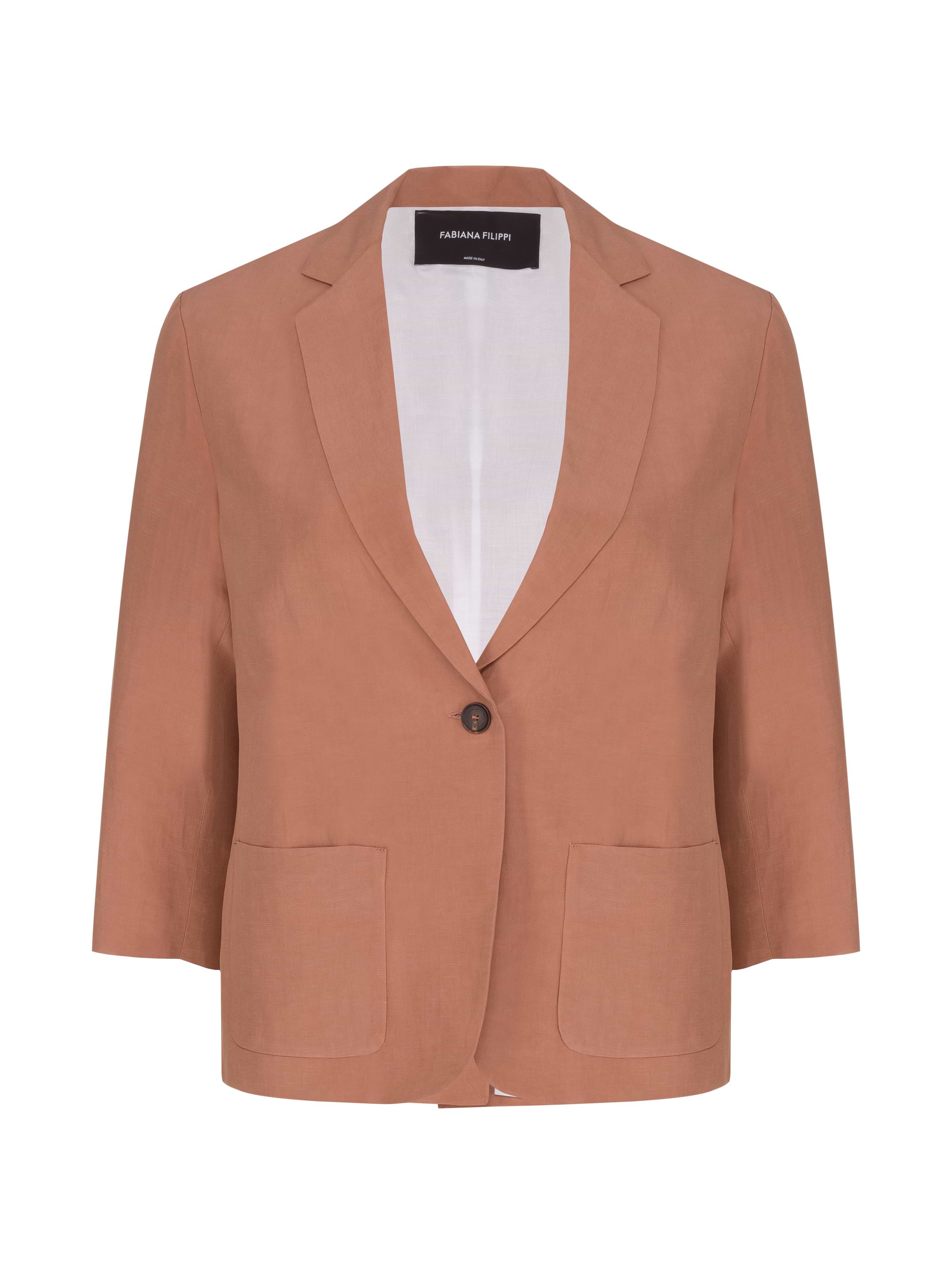 アウターその他 FABIANA FILIPPI Woman Blazer Butter GCD215F208 0145 Buttoned tweed jacket, maple and black for Women | Fabiana