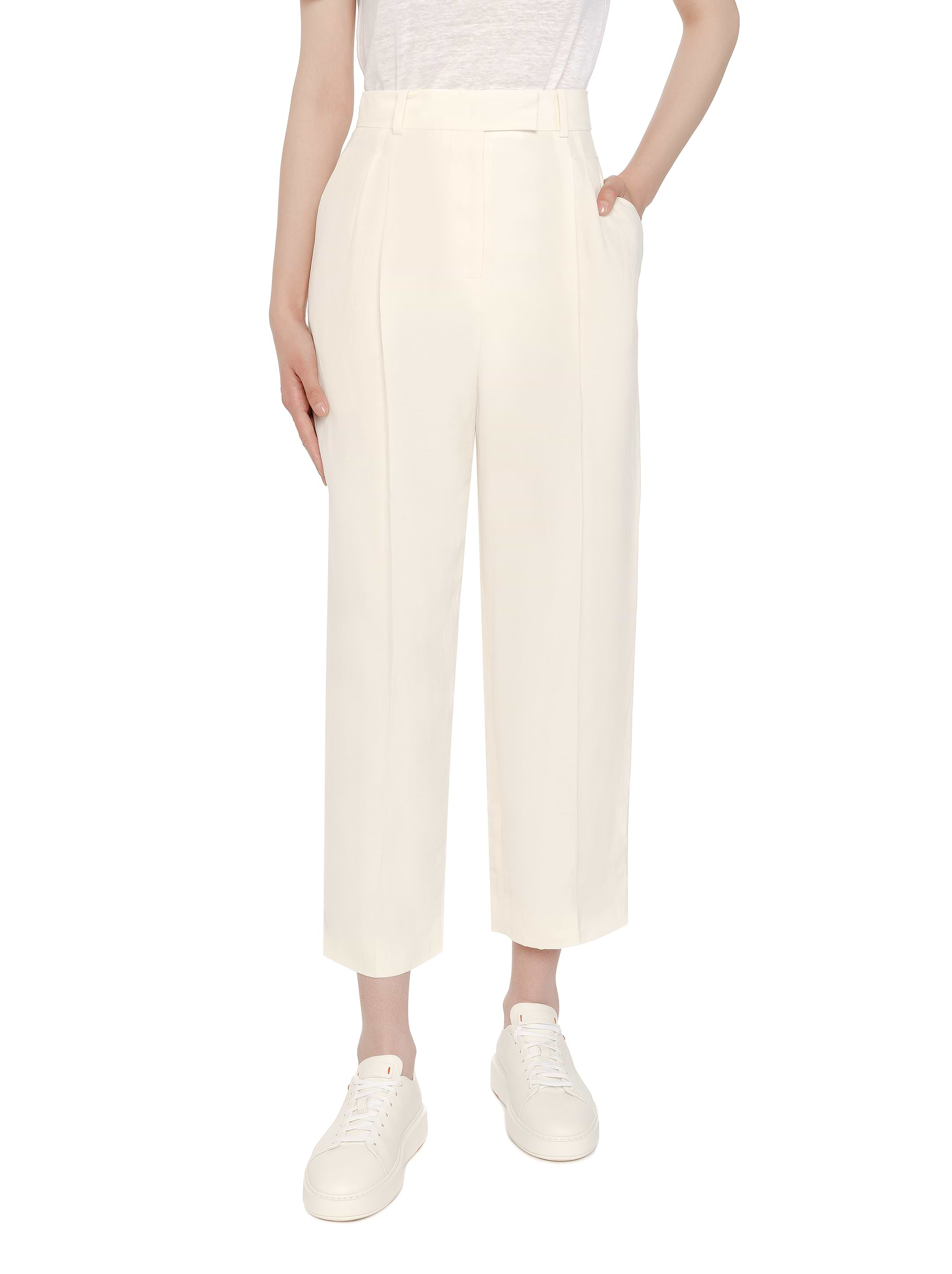 パンツ Loro Piana Fobello Cropped Trousers Feriolo Pants Linen, Cashmere Delicate Bark | Loro Piana US