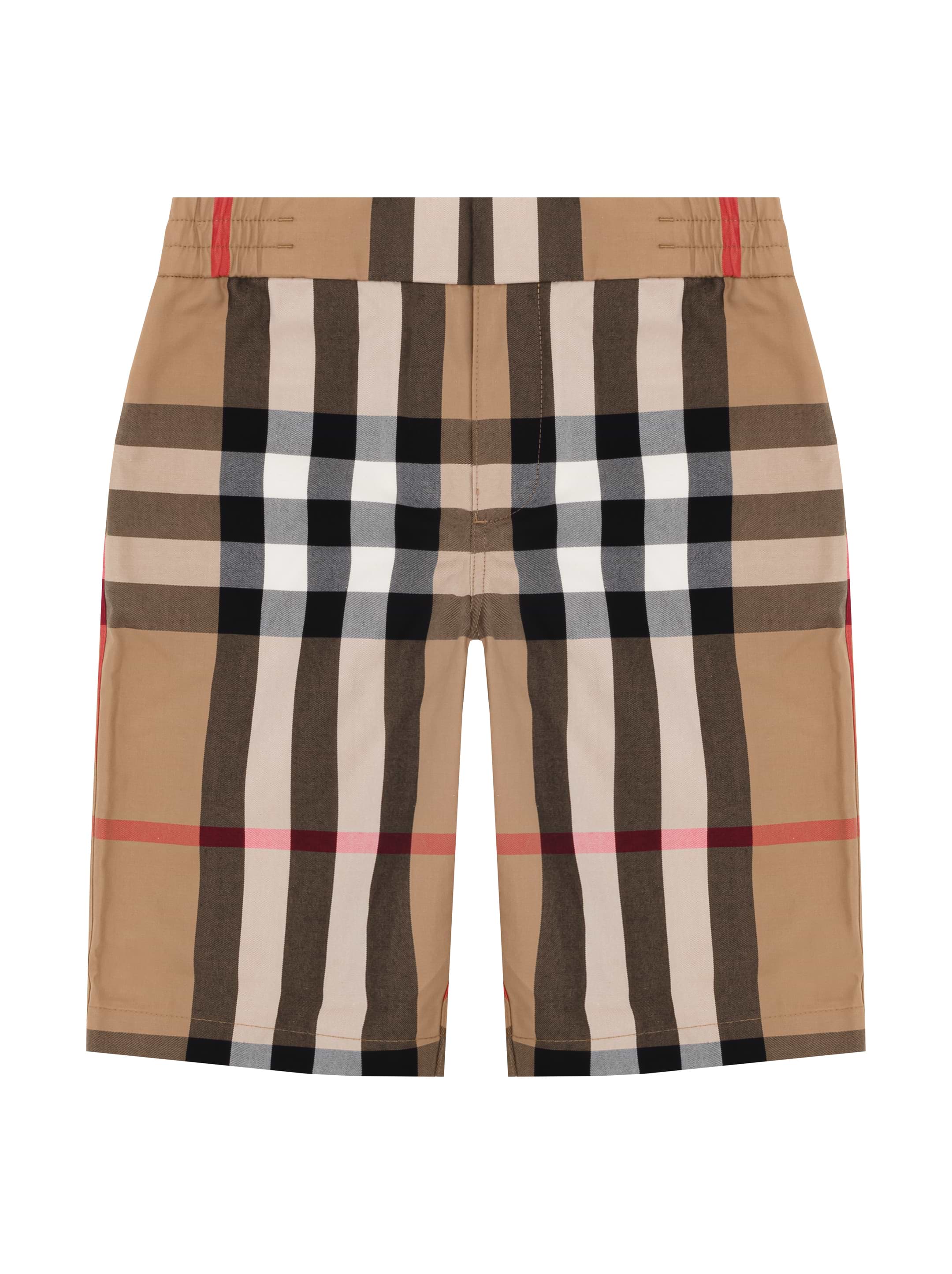 【送料&関税込】Burberry Check Bermuda Shorts Burberry Check silk Bermuda shorts in beige - Burberry