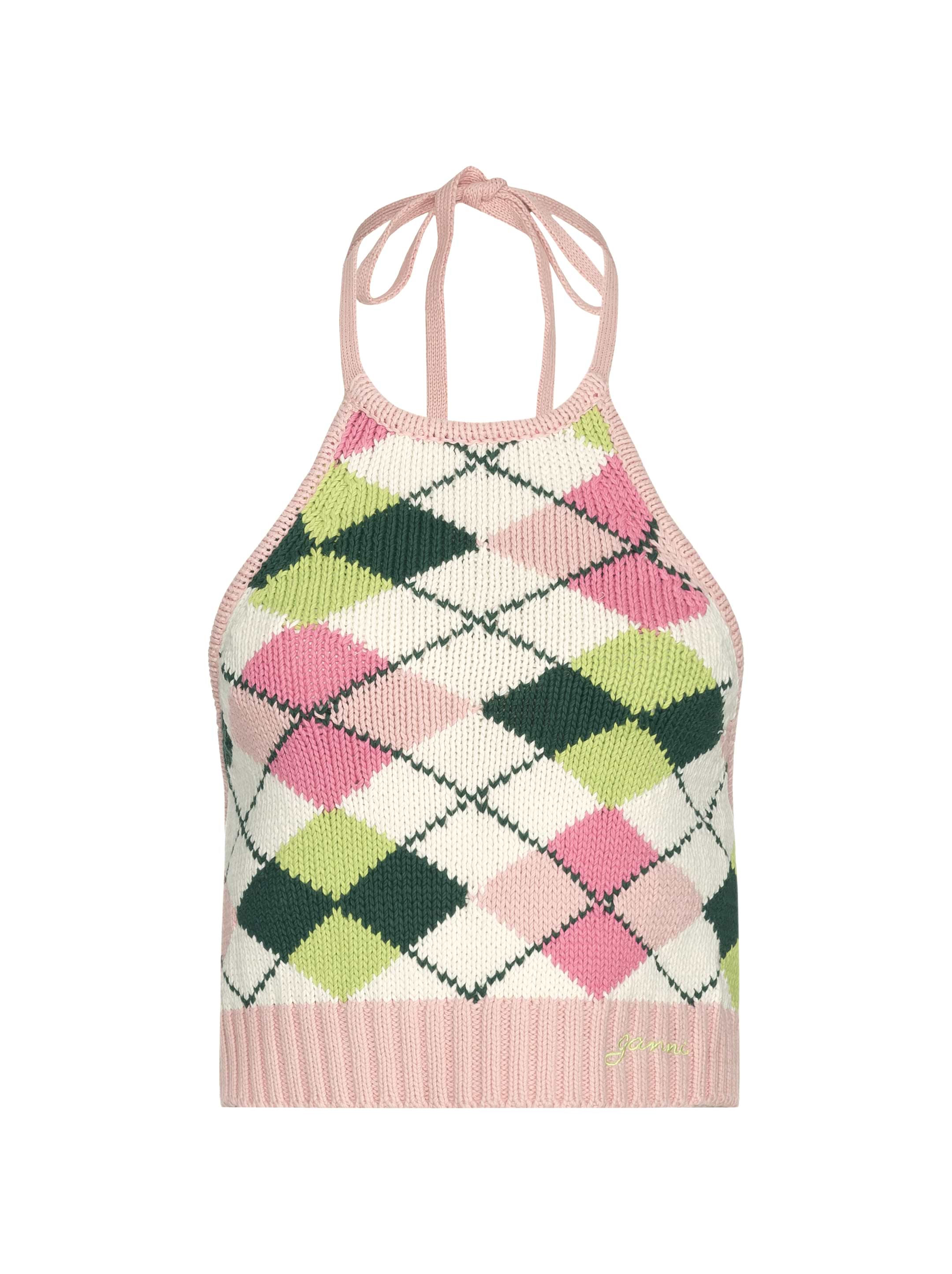 Knitted tied top Ganni for women - buy in the official Viled