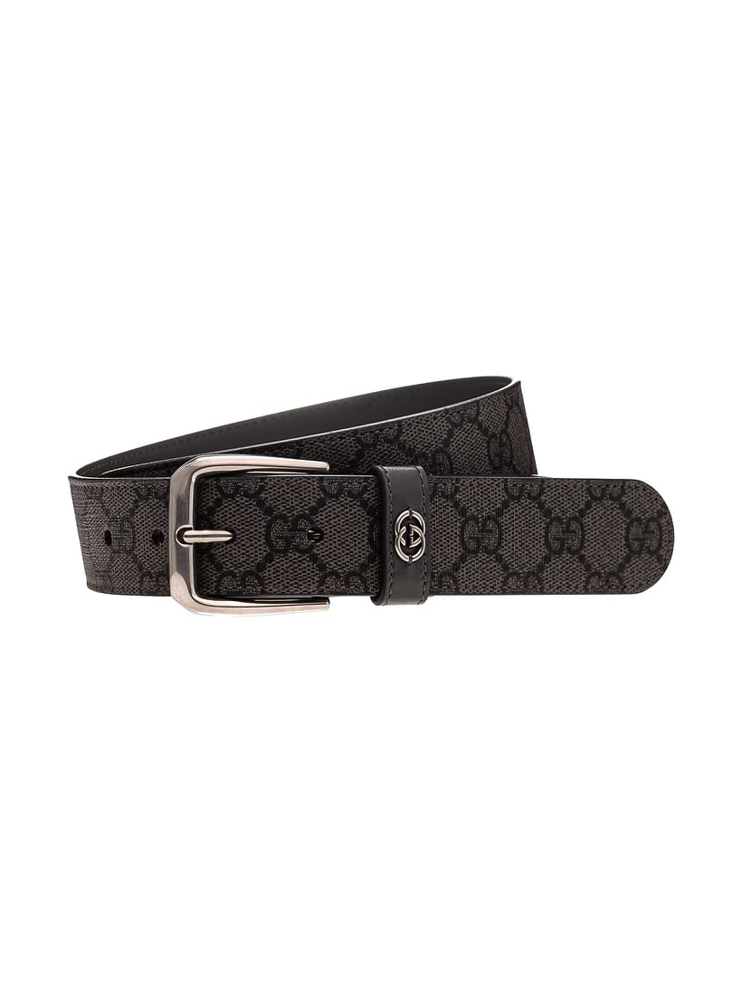 Gucci Supreme Leather Belt Gucci Men's GG Supreme Leather Belt