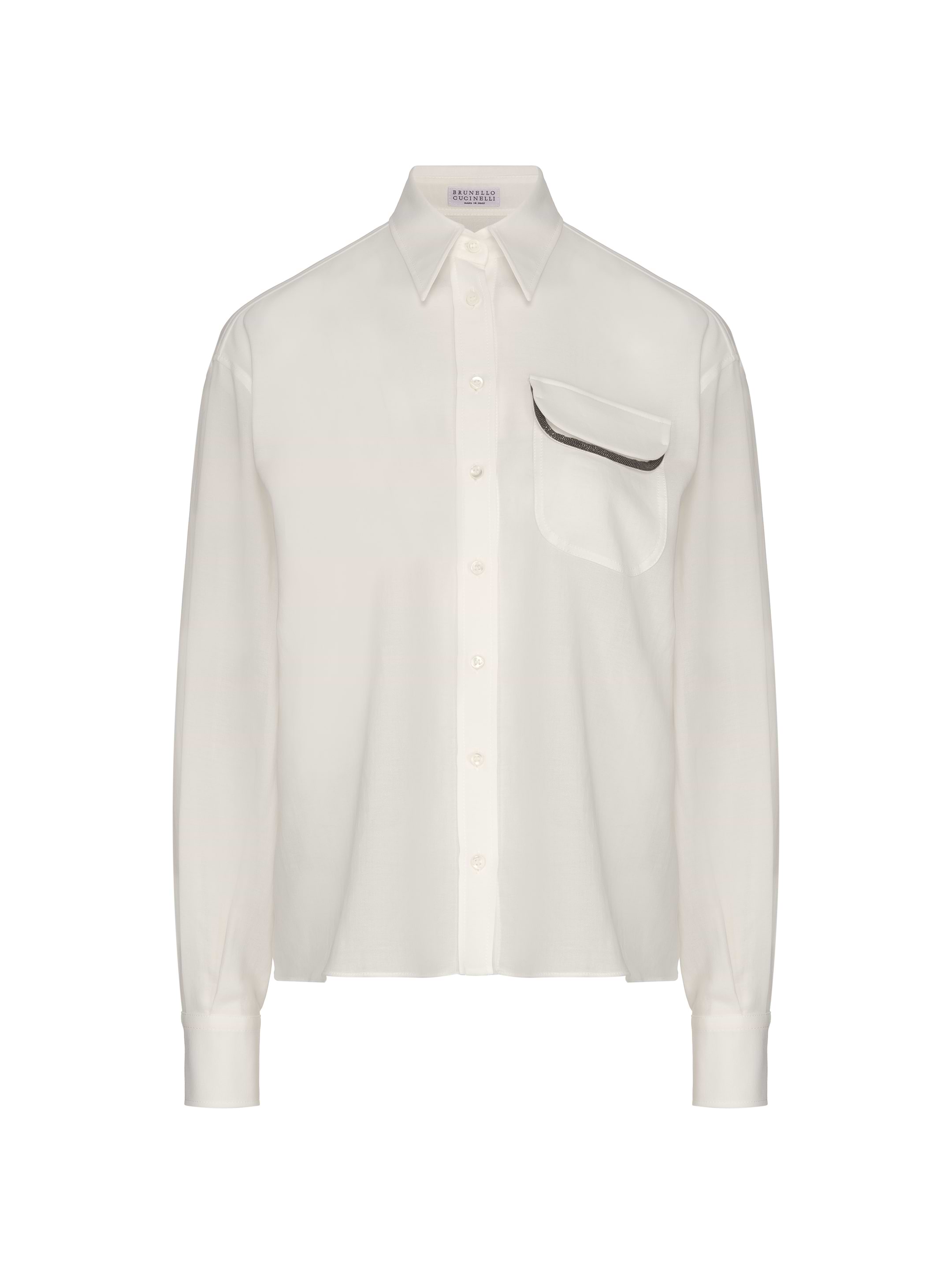 Brunello Cucinelli women's Cotton shirt with monil chain