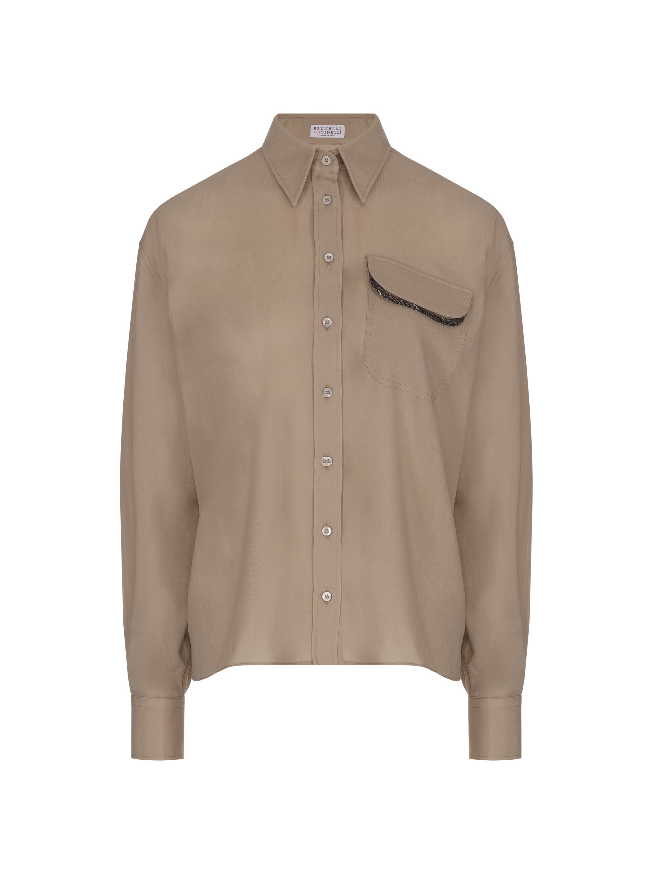 Brunello Cucinelli women's Cotton shirt with monil chain