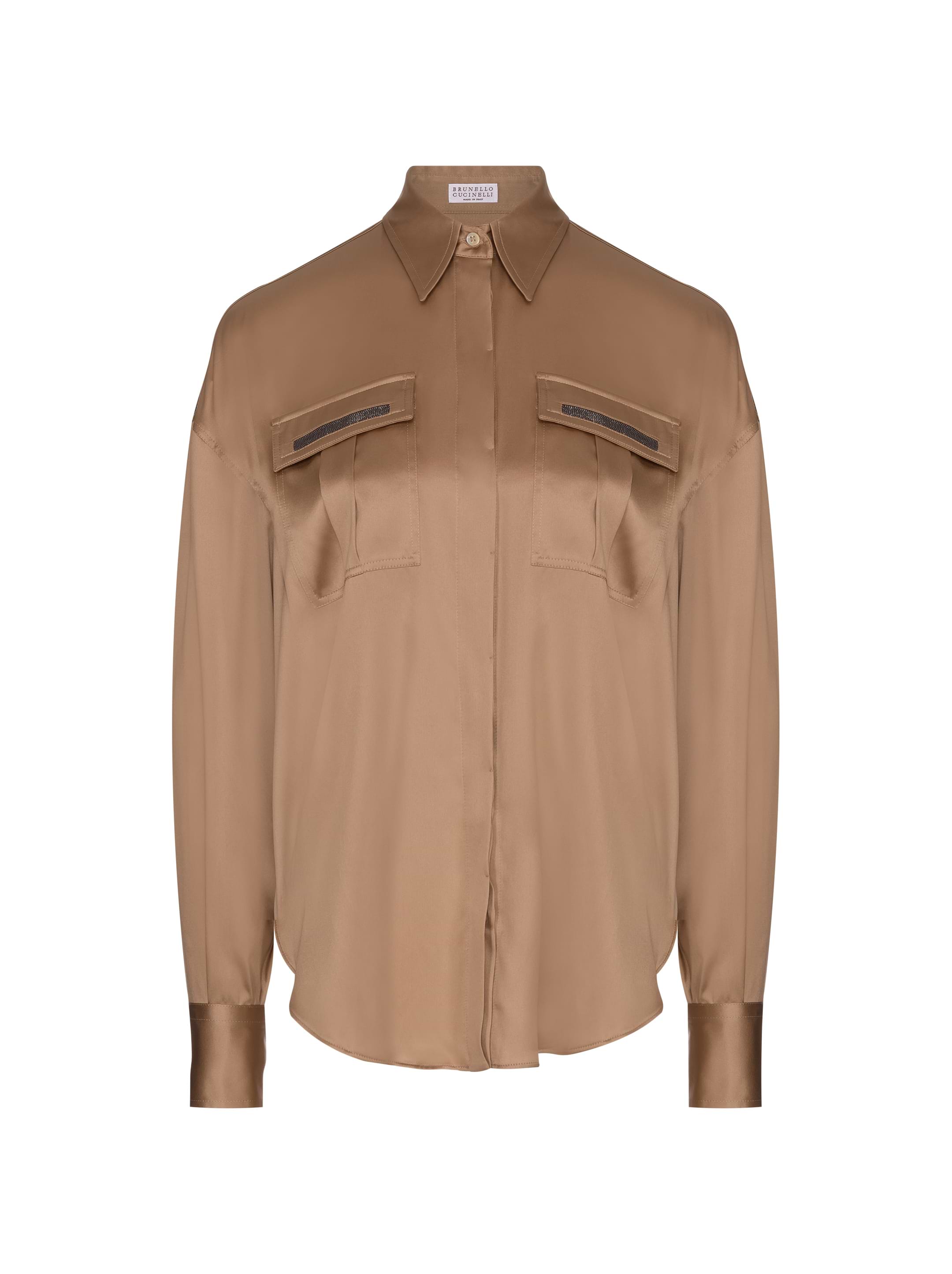 Brunello Cucinelli women's Cotton shirt with monil chain