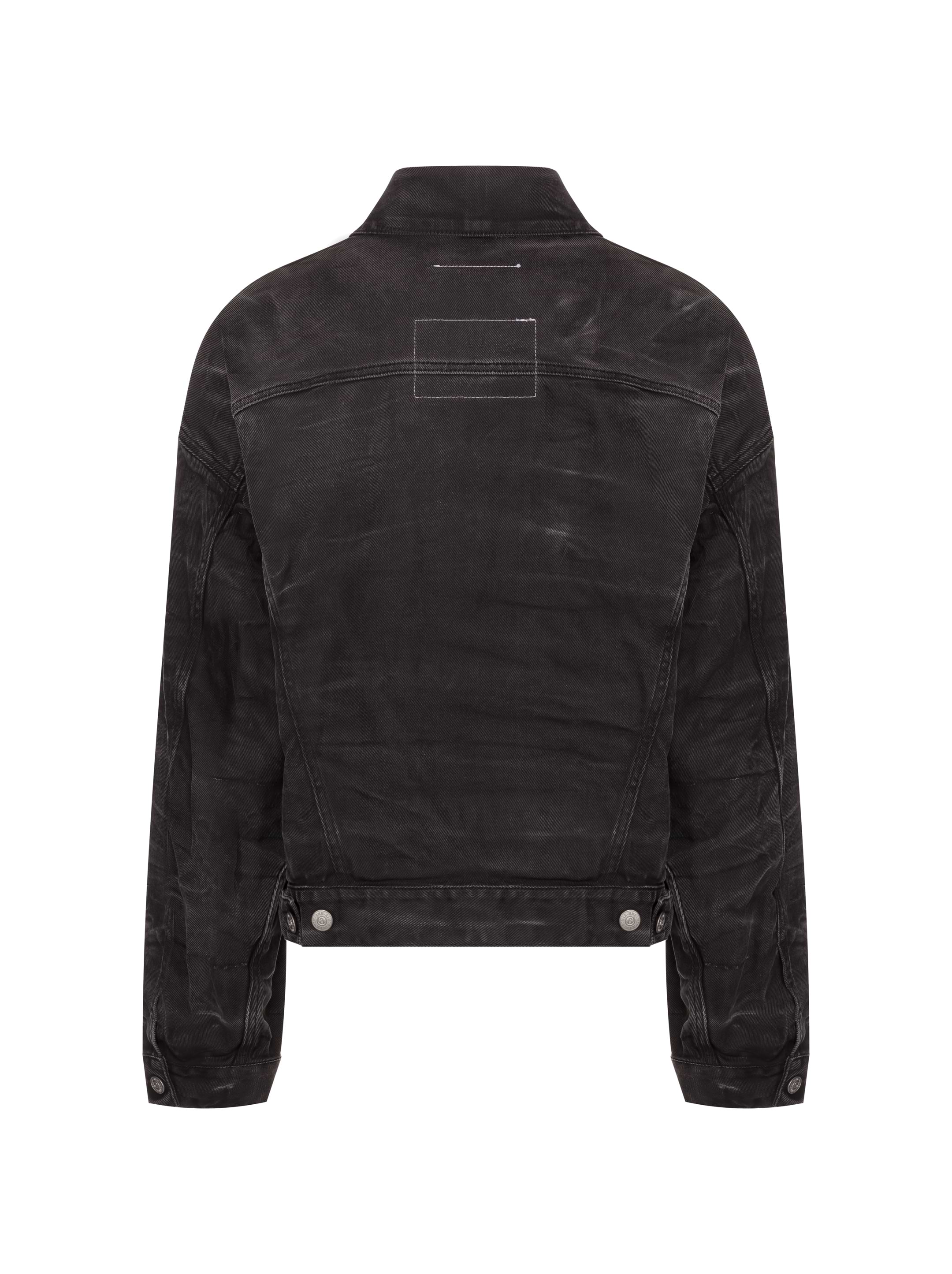 MM6 MAISON MARGIELA Crinkle-effect denim ジャケット Mm6 Maison Margiela Crinkle-effect Denim Jacket In Black