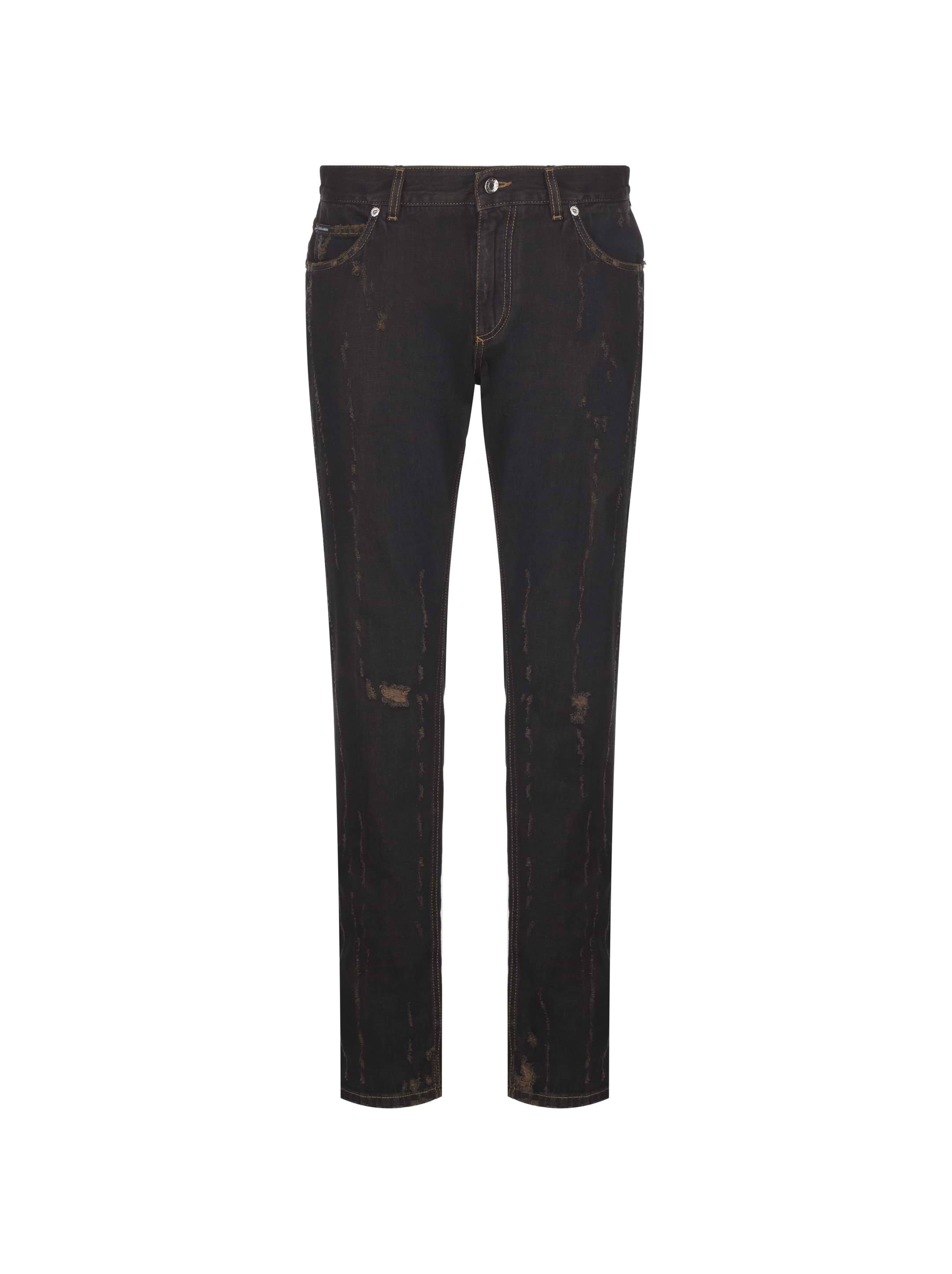 【AAKE】LINE FADING STRAIGHT DENIM Original Approved AA Dynamic Single Layer Jeans Straight Fit