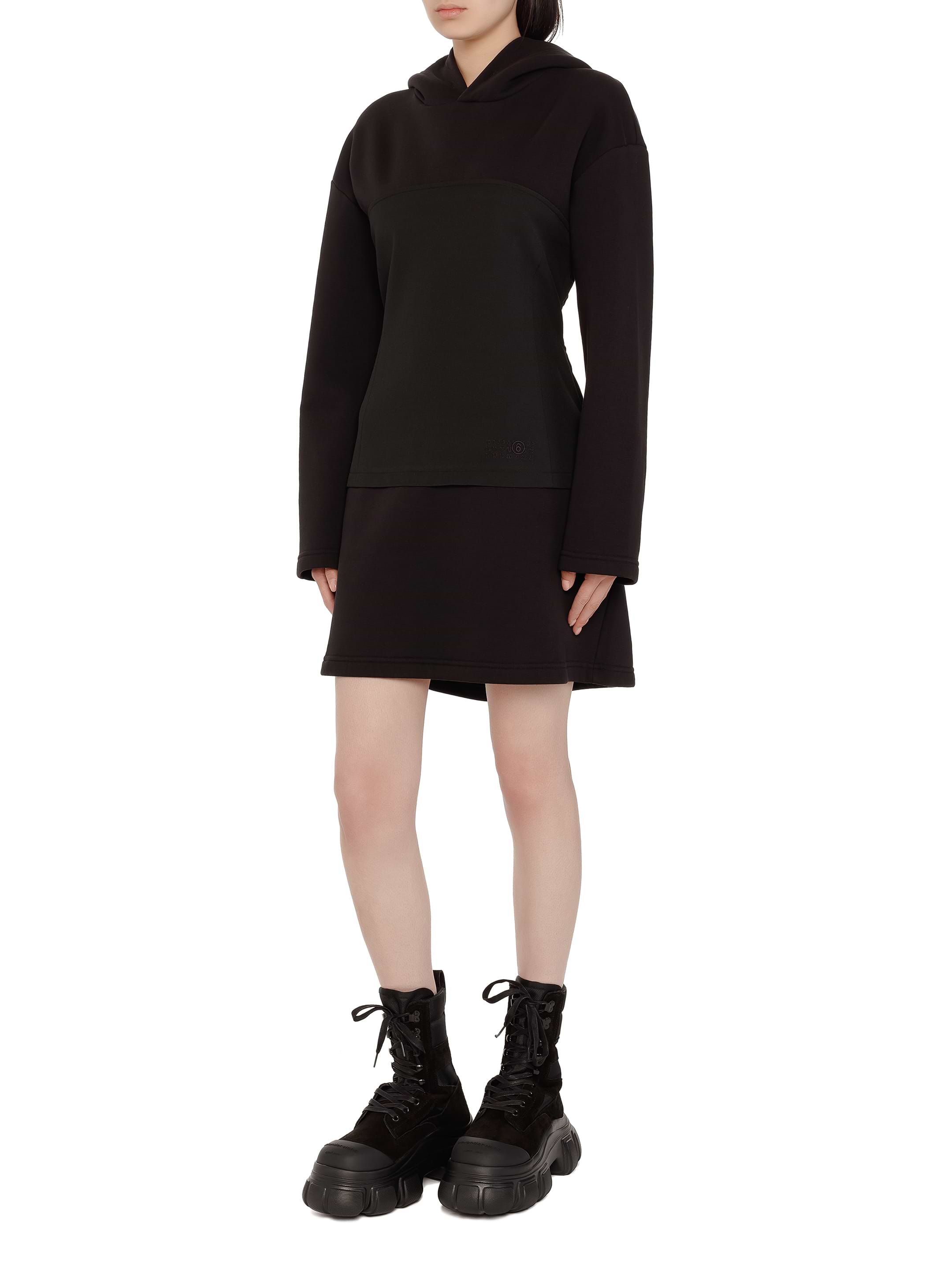 “Maison Margiela” MM6 Logo Oversized Hoodie Dress Black Logo cotton hoodie dress MM6 MAISON MARGIELA for women - buy