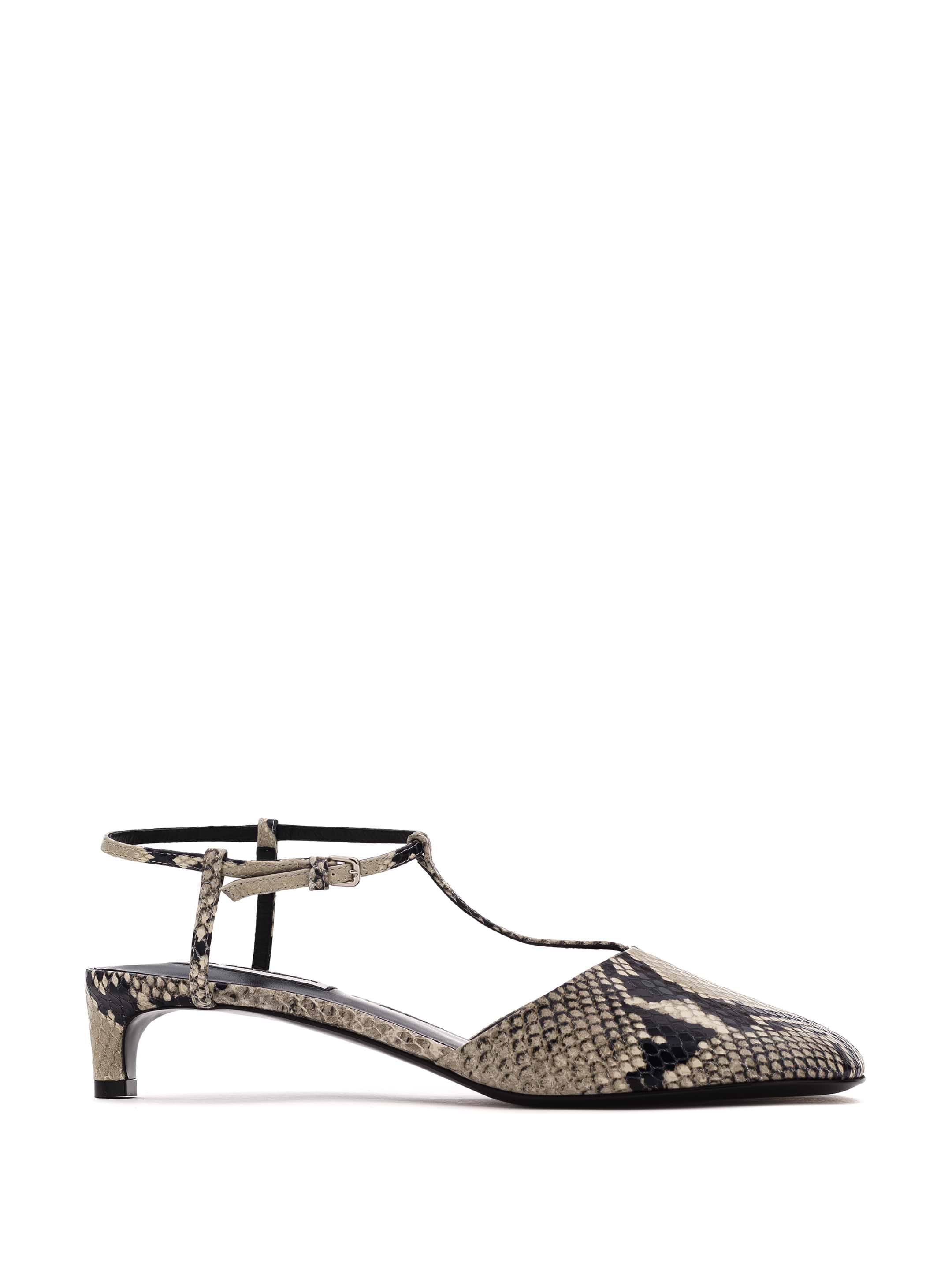 Python-embossed leather sling back pumps Jil Sander for