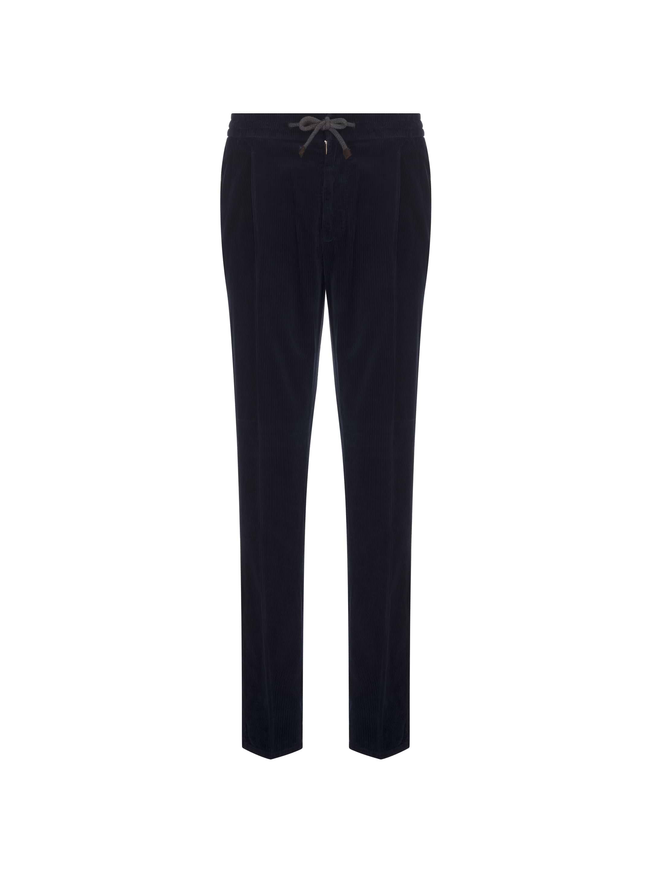 スラックス BRUNELLO CUCINELLI Men Straight Pants M243DE1710C101 BLACK Leisure fit trousers with drawstring for Man in Black