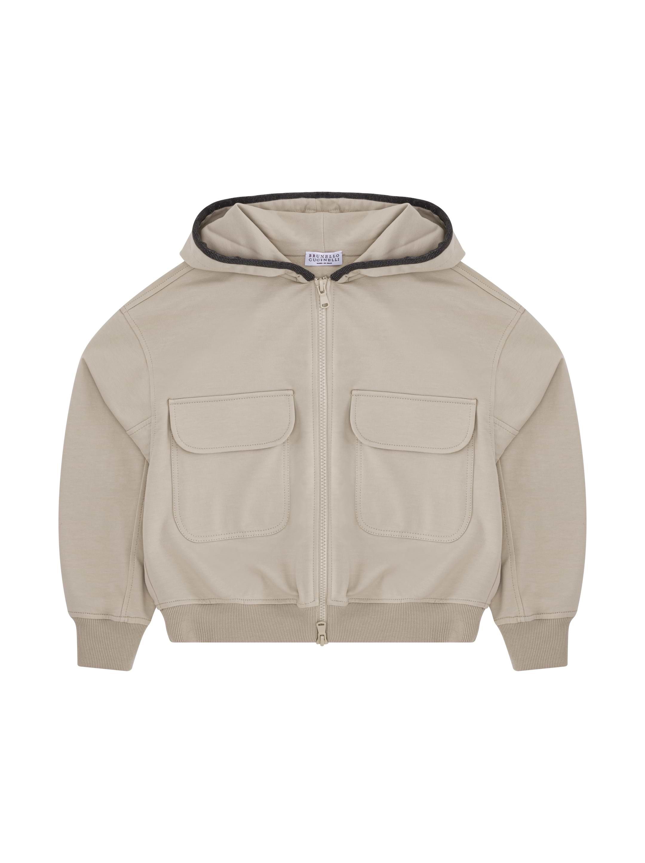 Brunello Cucinelli kids' Track jacket wih monil chain - buy