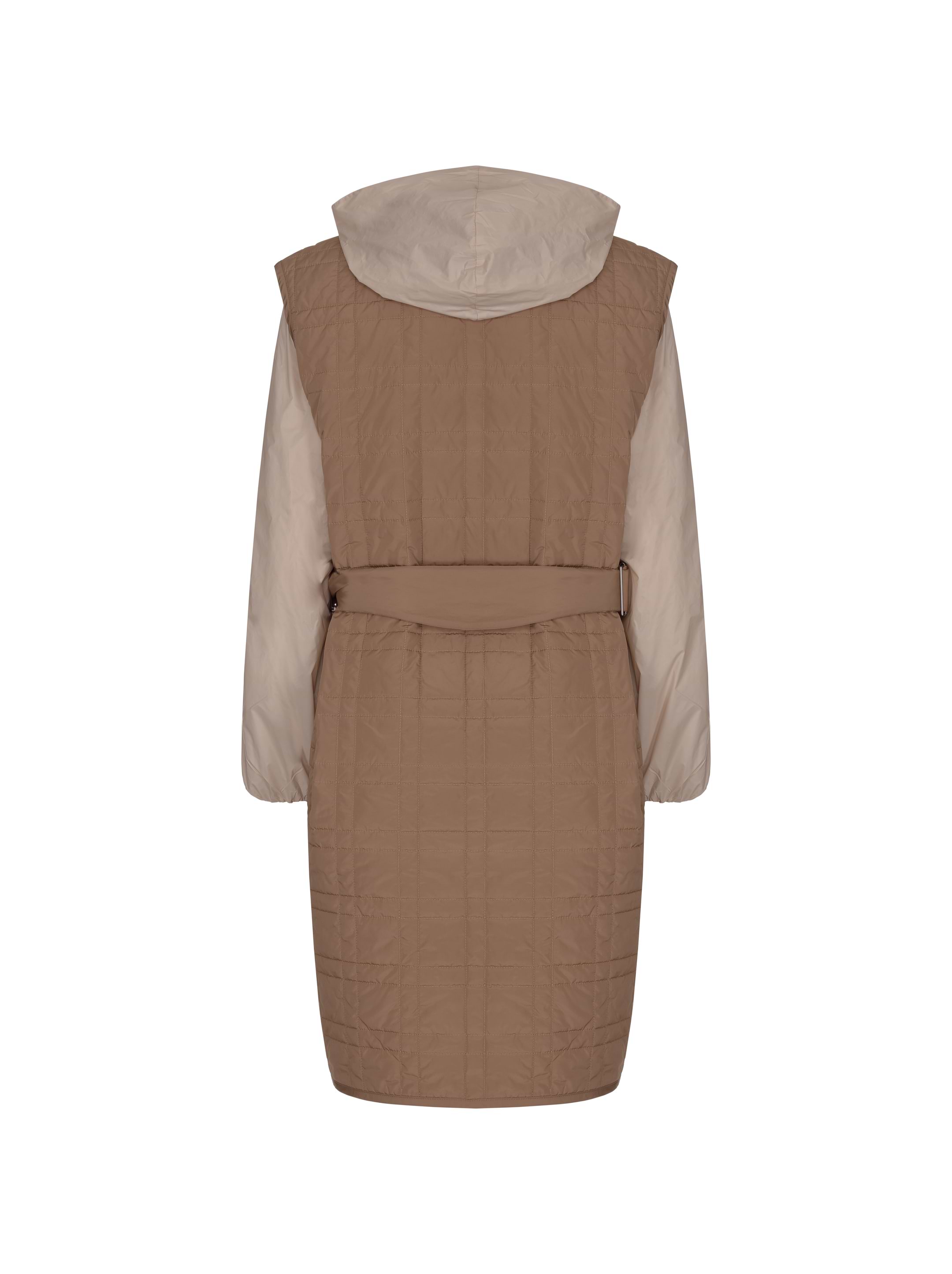 ベスト・ジレ FABIANA FILIPPI FW23 FUR VEST (PLD213F207_H690VR1) Cotton mesh cape, white and aqua green for Women | Fabiana