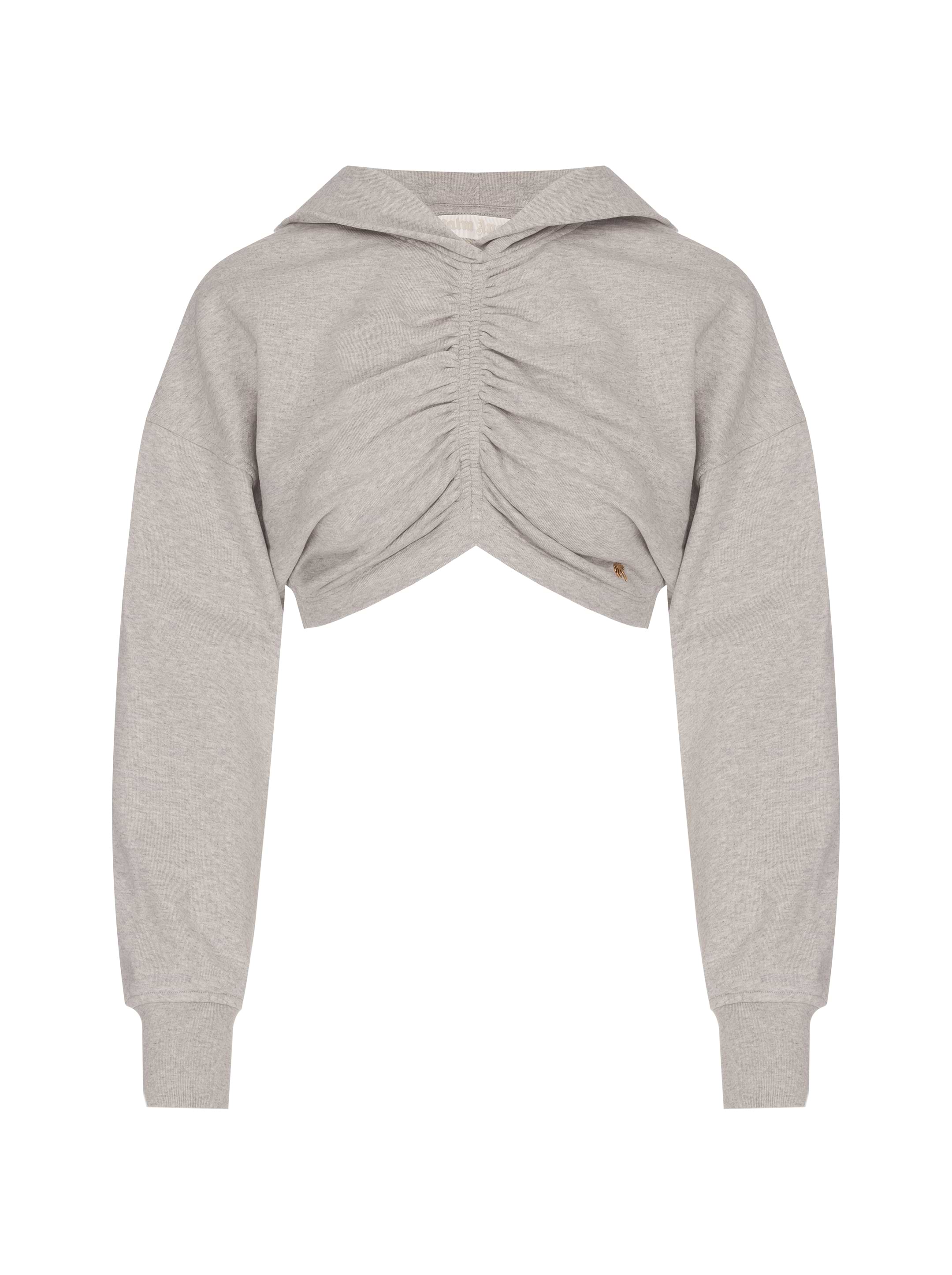 Palm Angels women's Cropped hoodie with draping - buy for