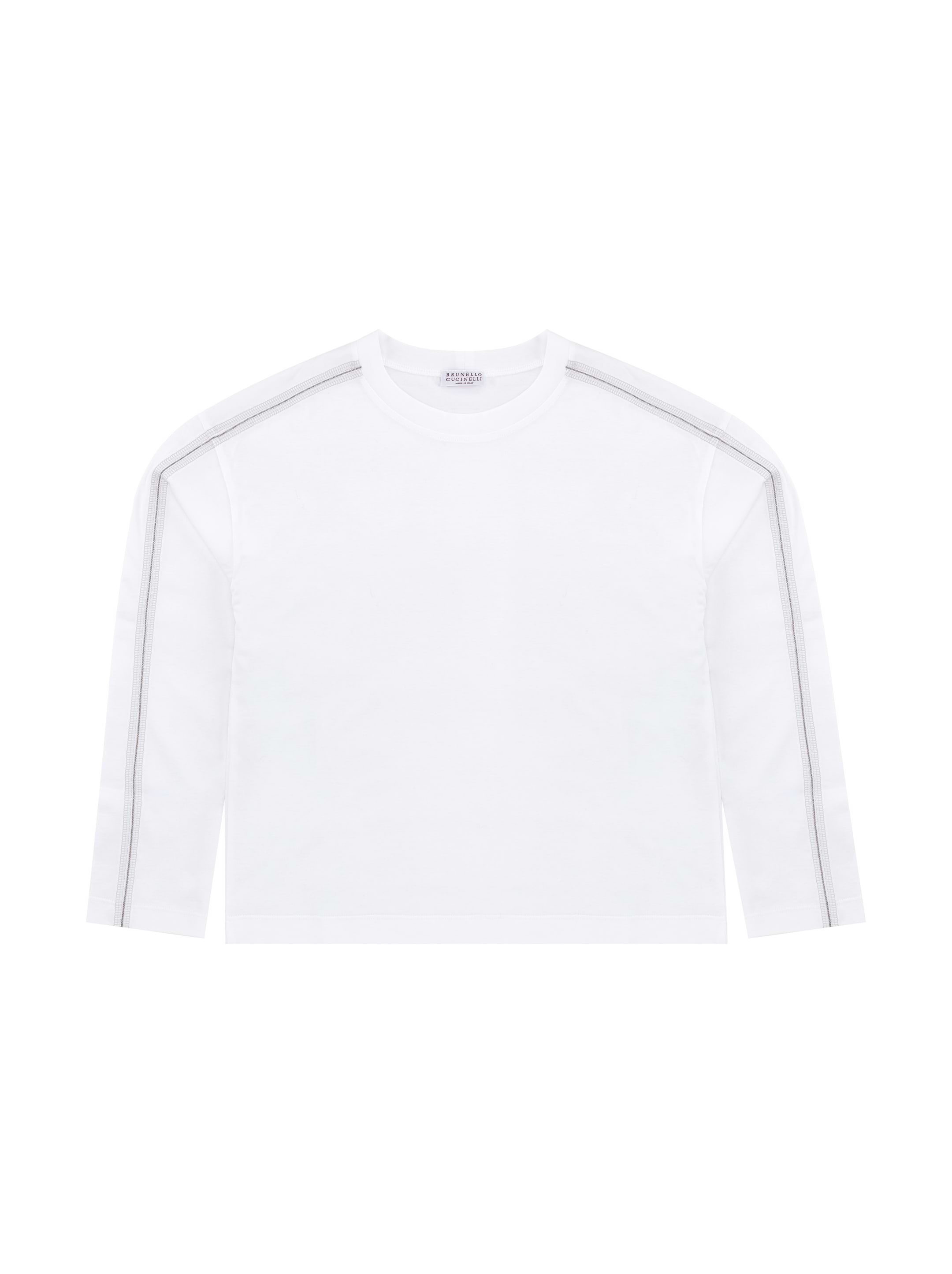 Brunello Cucinelli kids' Cotton longsleeve with monil chain