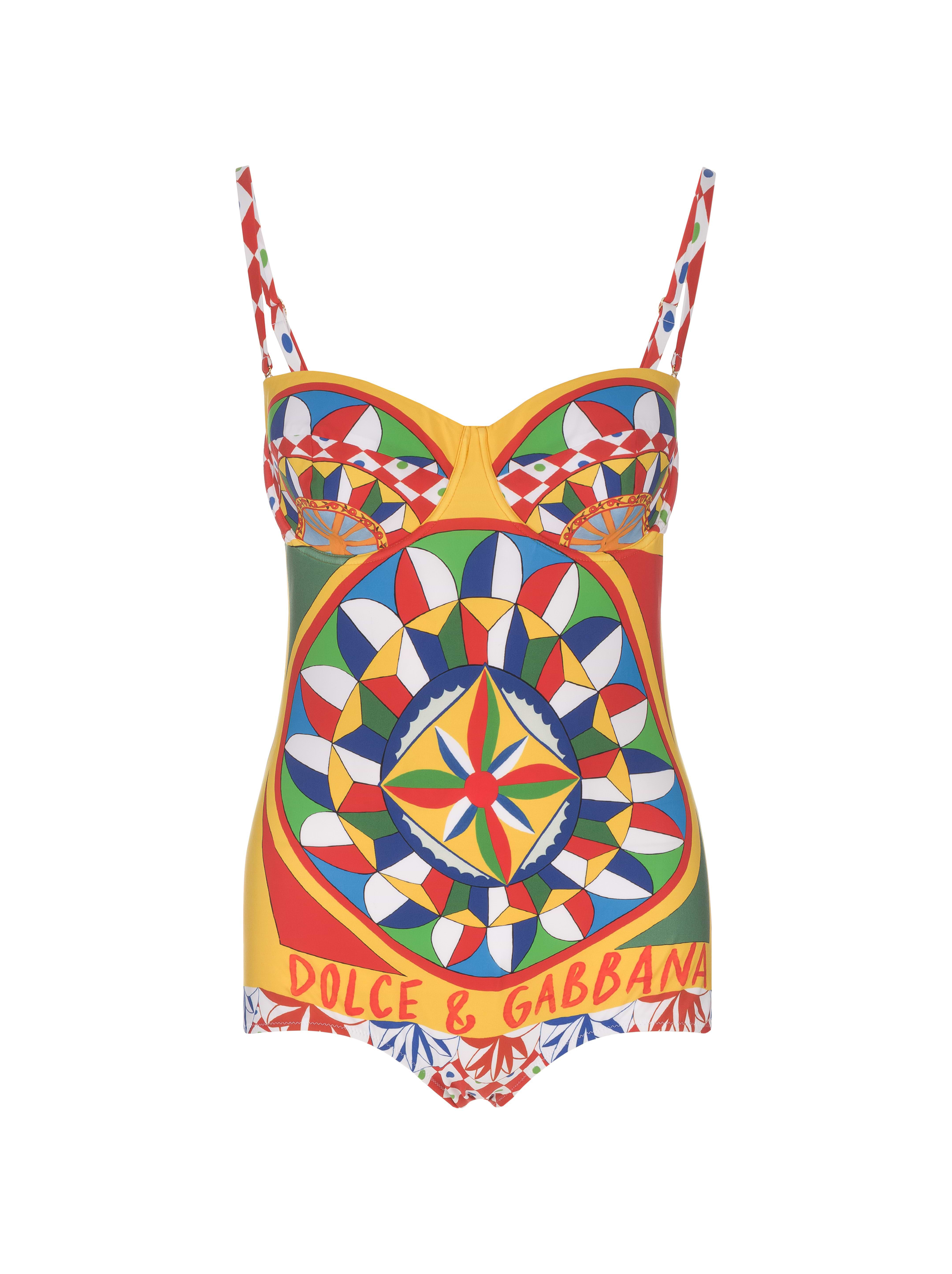 Dolce&Gabbana women's Carretto one-piece swimsuit - buy for