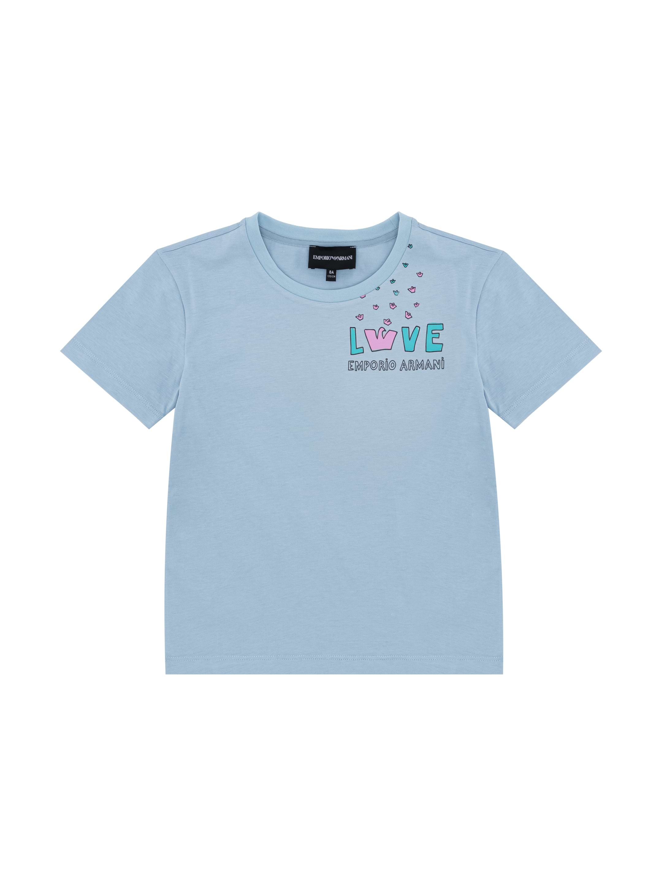 【美品】EMPORIO ARMANI Tシャツ ブルー（キッズ） EA7 Emporio Armani Kids Boys Blue Cotton T-Shirt