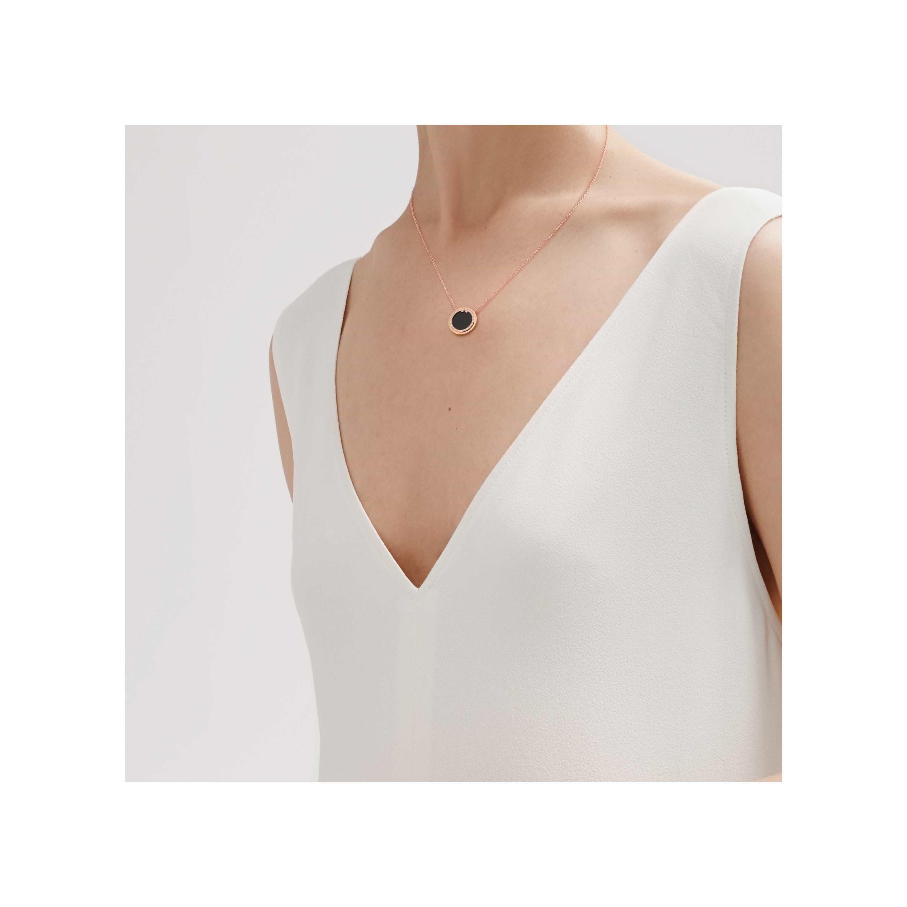 Tiffany T Diamond and Black Onyx Circle Pendant Tiffany & Co