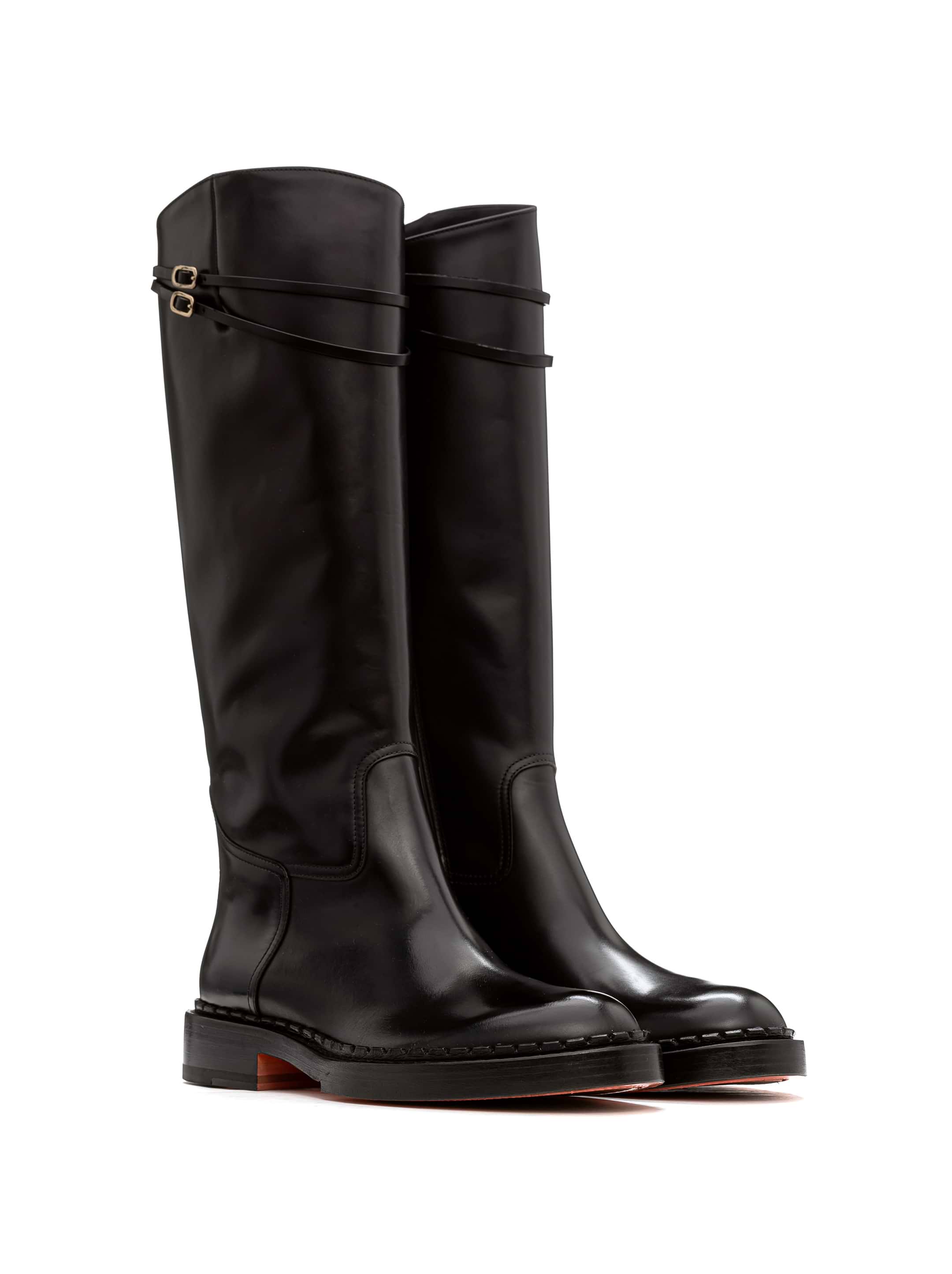 Santoni women's Leather boots with straps - buy for 378000