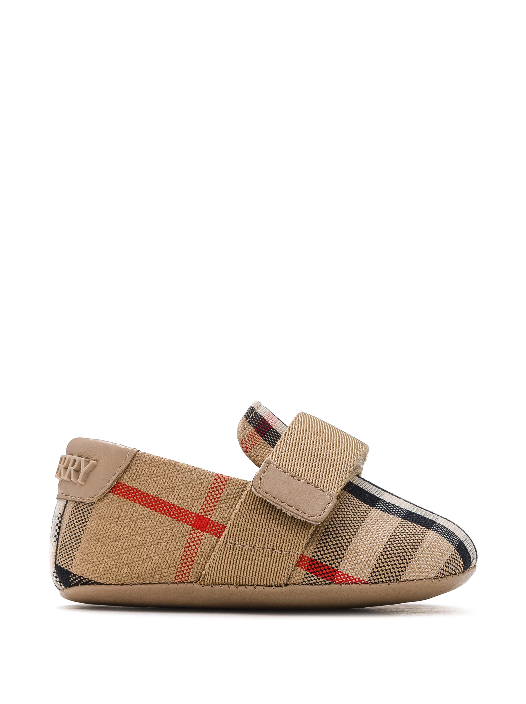Burberry★baby Vintage Check textile baby booties Burberry for kids - buy