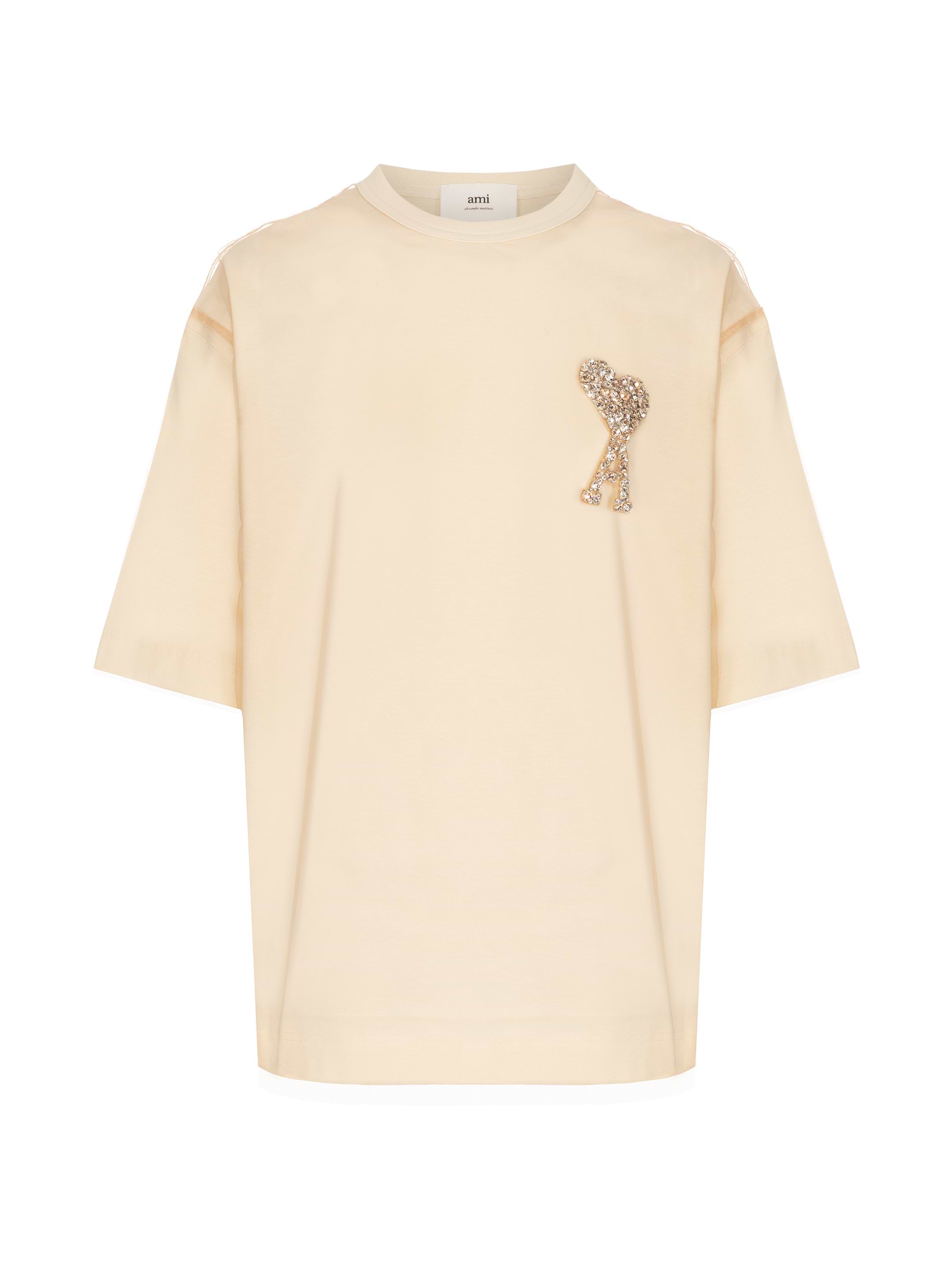 Cotton T-shirt with a mock layer AMI PARIS for women - buy