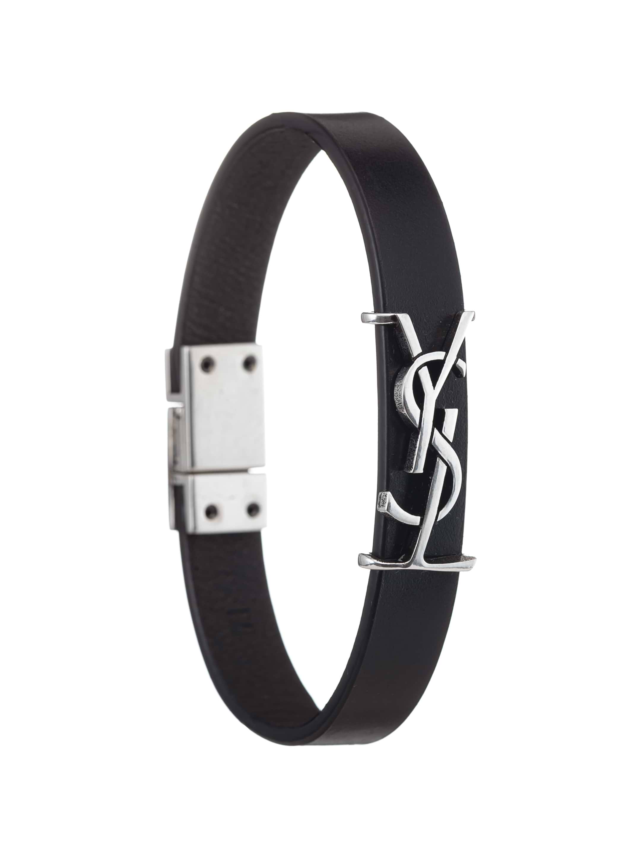 ブレスレット Saint Laurent Black fabric bracelet YSL Bracelet in Black Saint Laurent