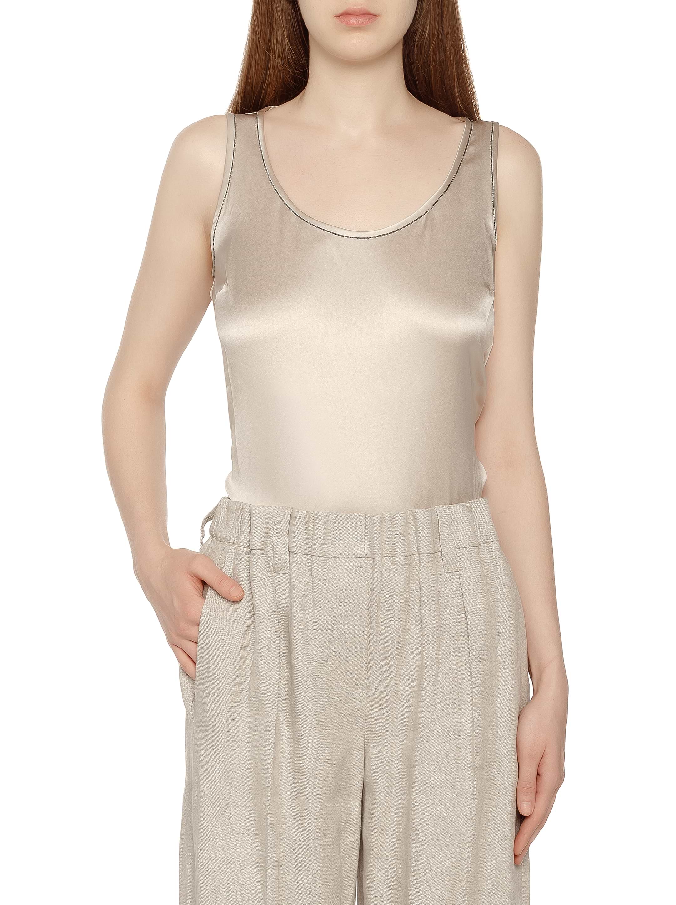 BRUNELLO CUCINELLI - タンクトップ BRUNELLO CUCINELLI Sleeveless Tank Top With Pailette Detail