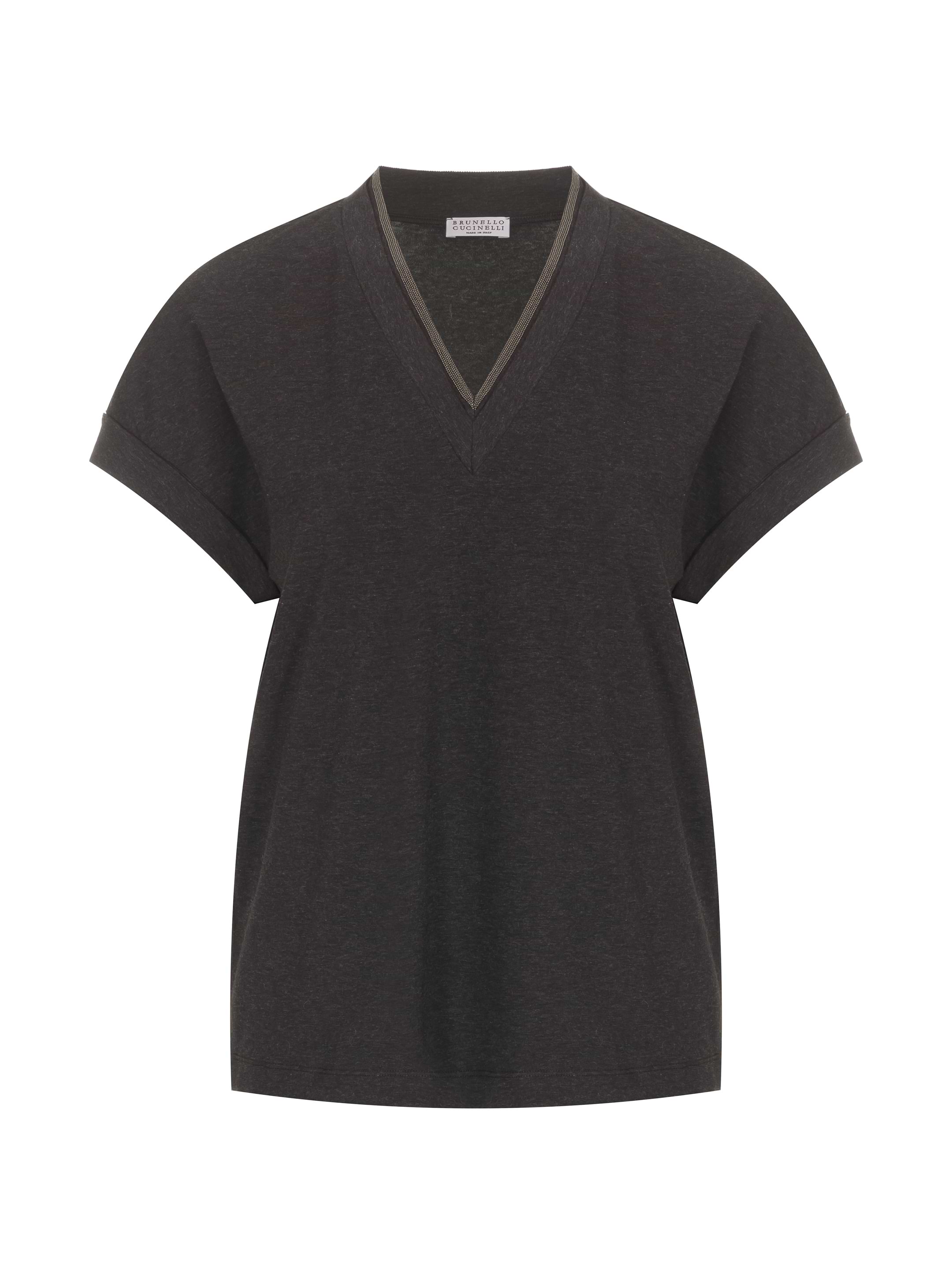 VIP【送料関税込】BRUNELLO CUCINELLI COTTON V-NECKED TOP Brunello Cucinelli women's Monili chain cotton top - buy for