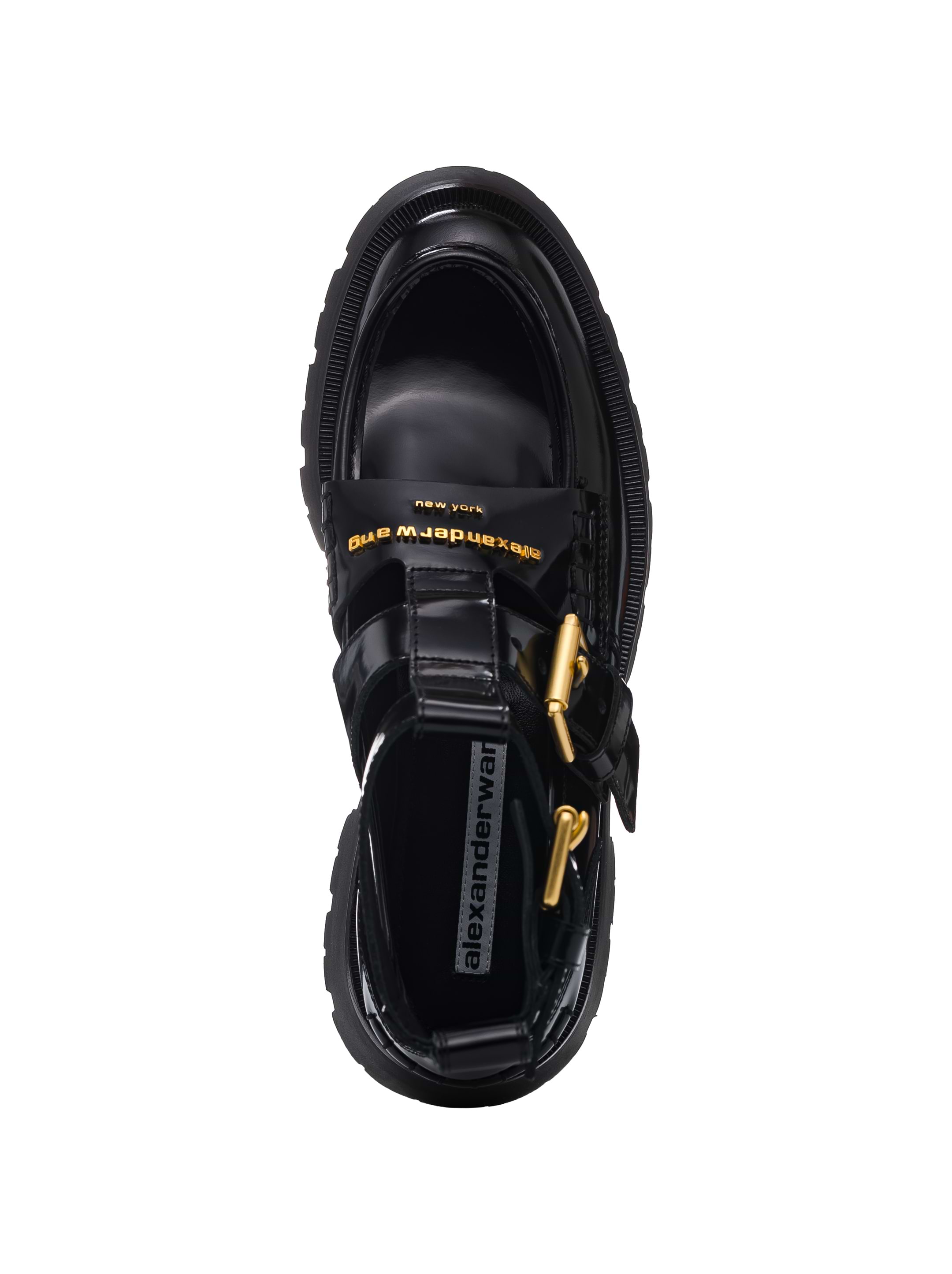Patent leather loafers with logo Alexander Wang for women