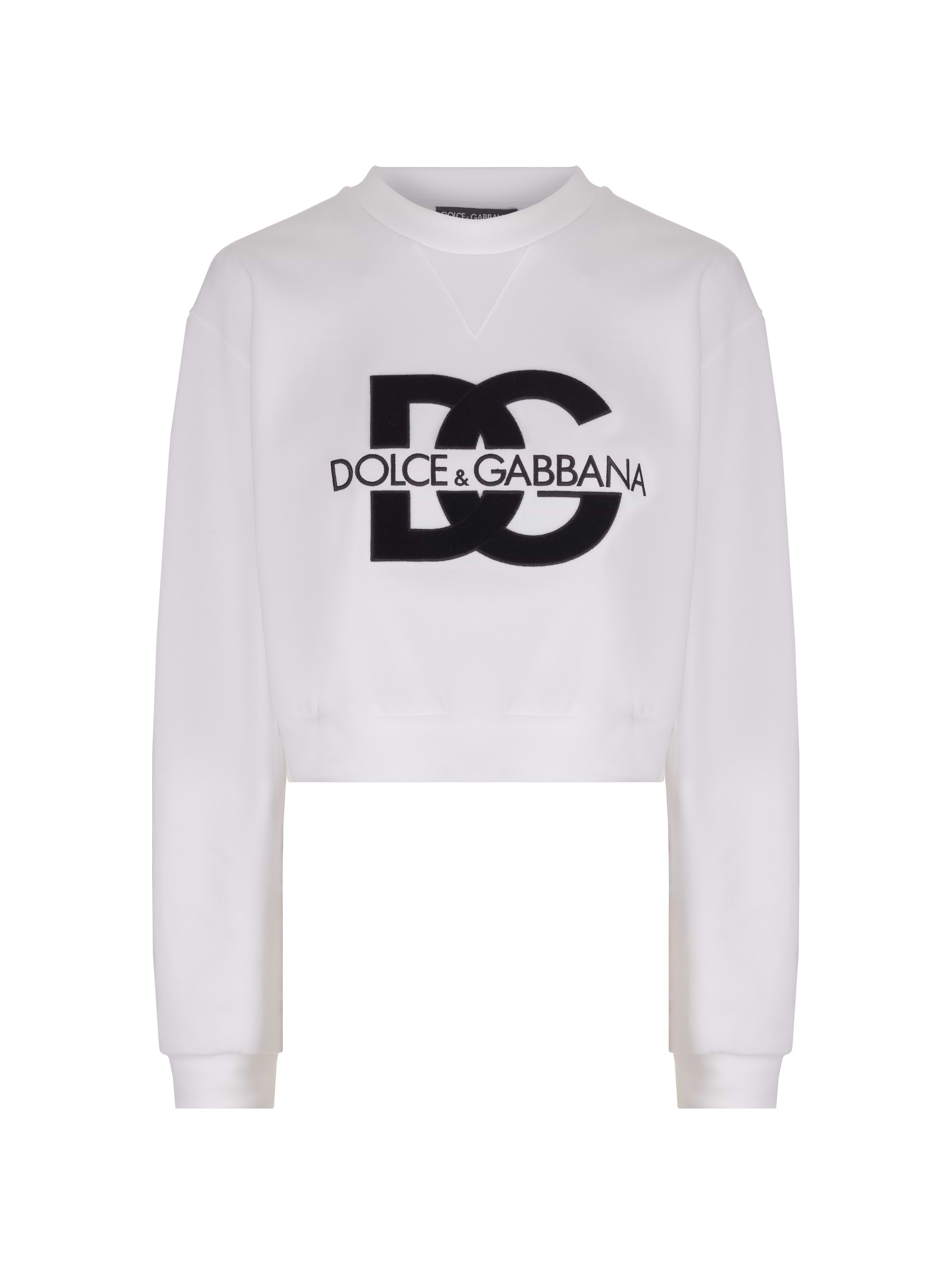 Cropped sweatshirt with logo Dolce&Gabbana for women - buy