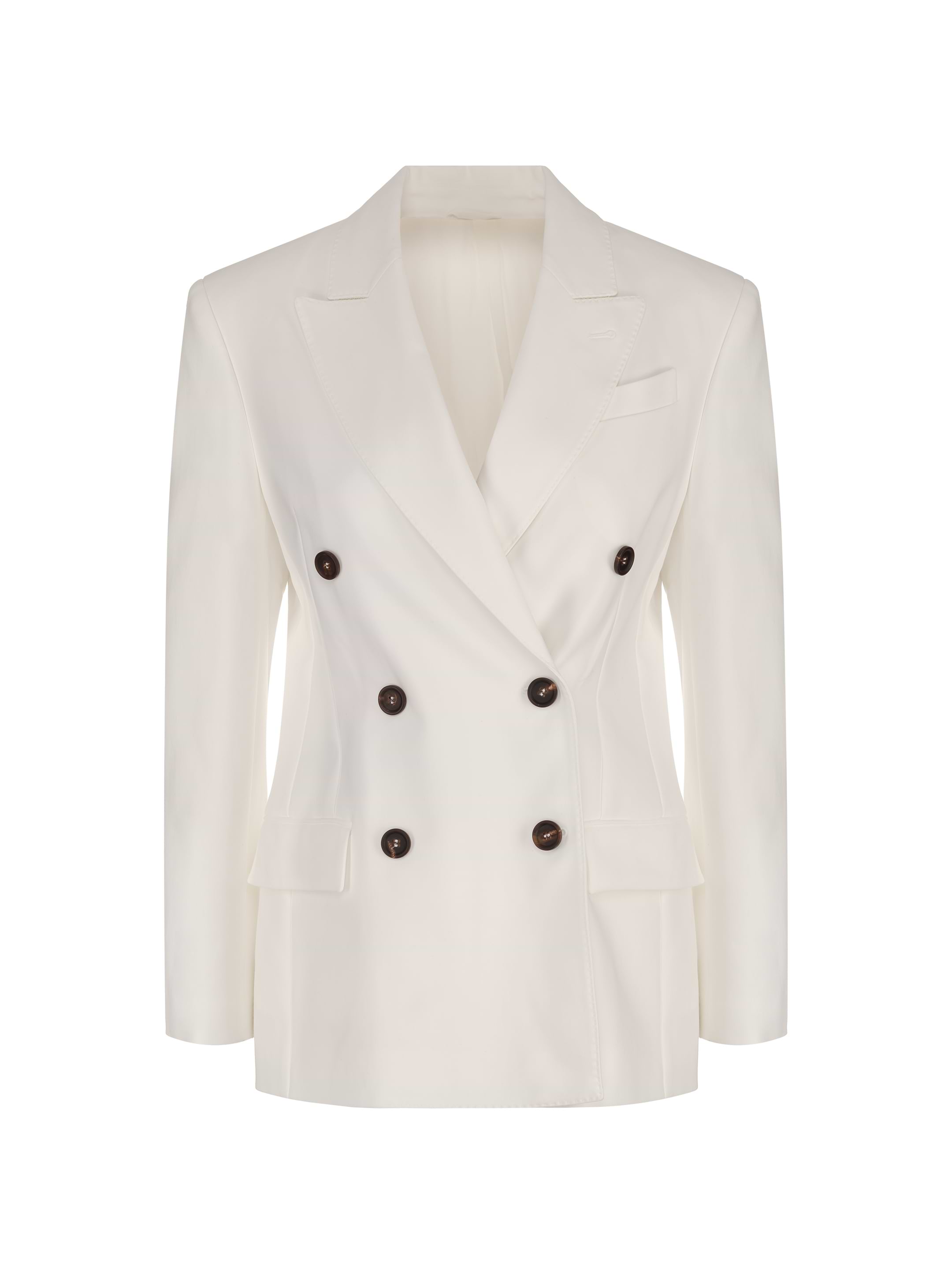 ボトムスその他 Brunello Cucinelli White Double-Breasted Blazer Men's blazers and waistcoats | Brunello Cucinelli