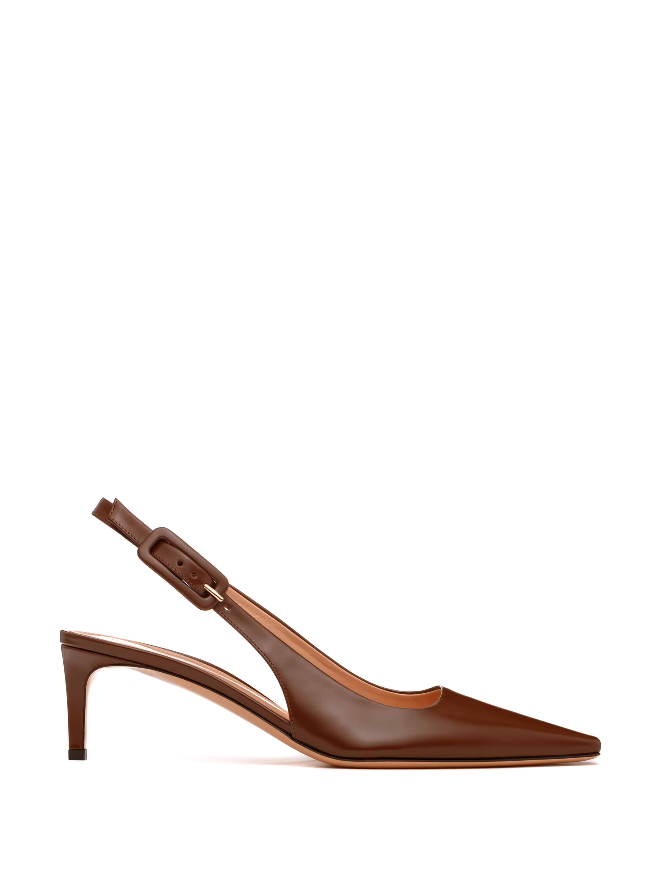 サンダル・ミュール Gianvito Rossi LINDSAY PONY SLING BACK (G95413 55RIC BROWN) Lindsay 55 leather sandals in brown - Gianvito Rossi | Mytheresa