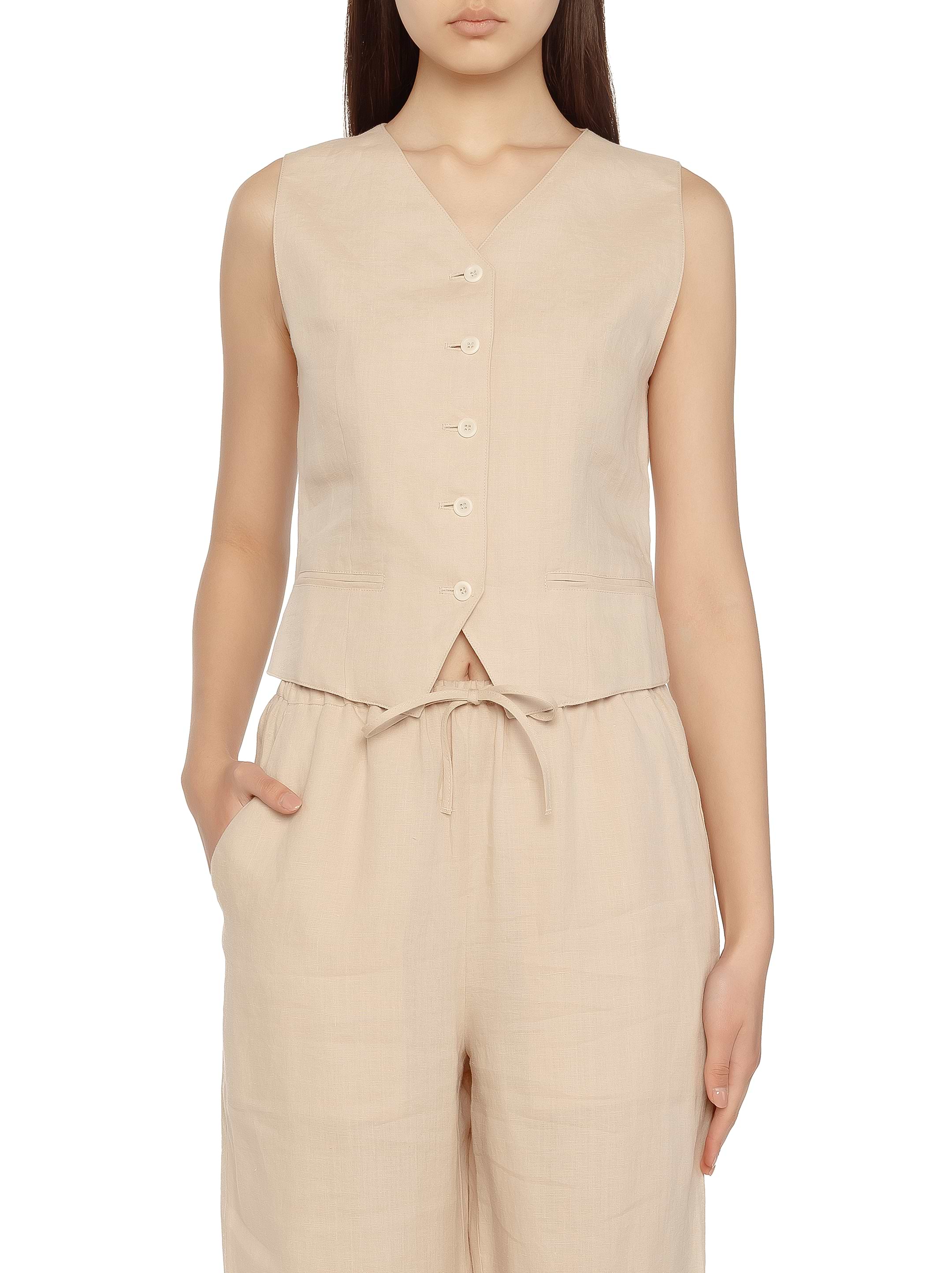 【はるゆうご】 Linen Canvas Long Vest LINEN LONG VEST - Light khaki | ZARA Canada