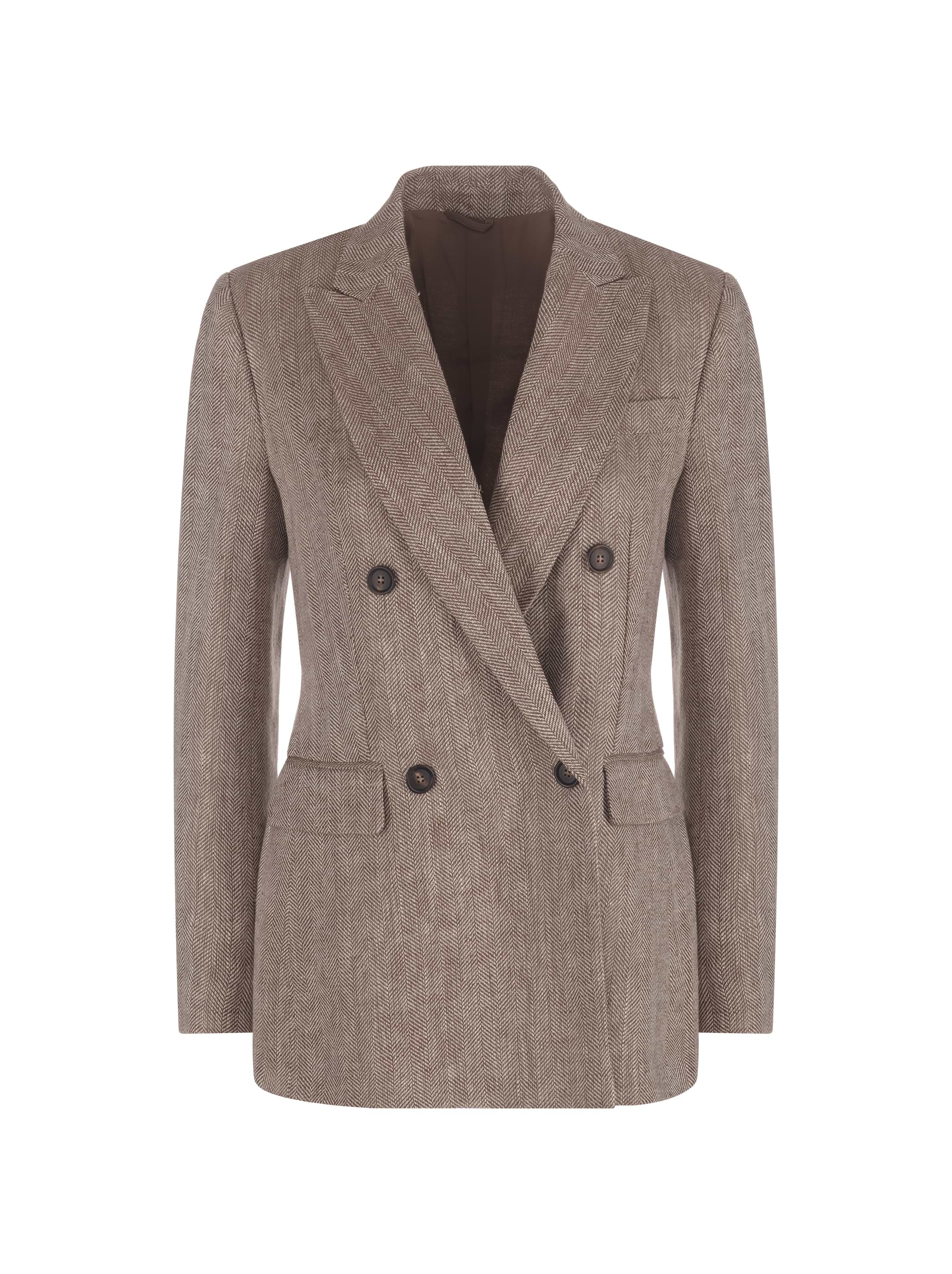 Brunello Cucinelli women's Linen double-breasted jacket