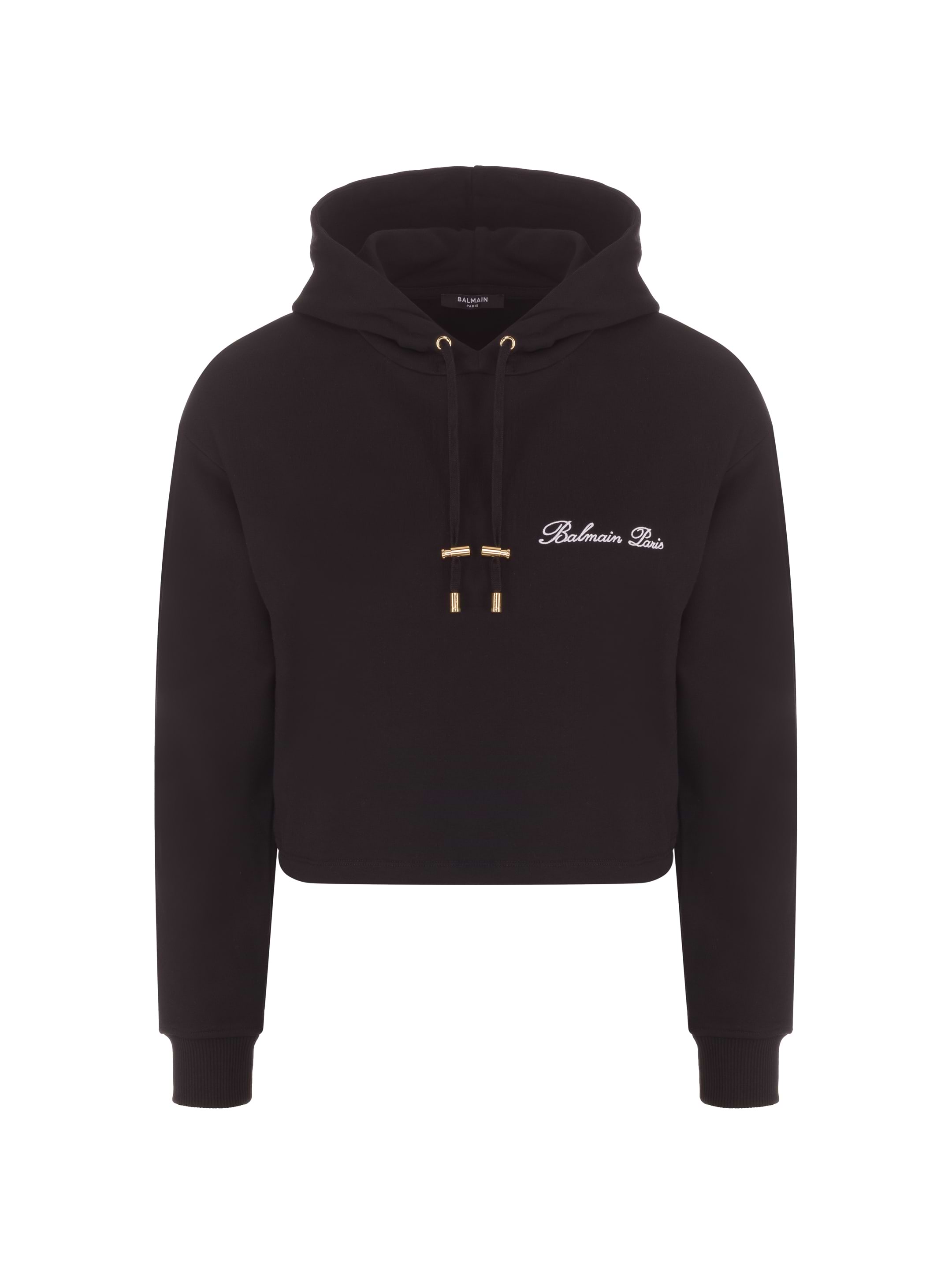 Logo cotton hoodie Balmain for women - buy in the official