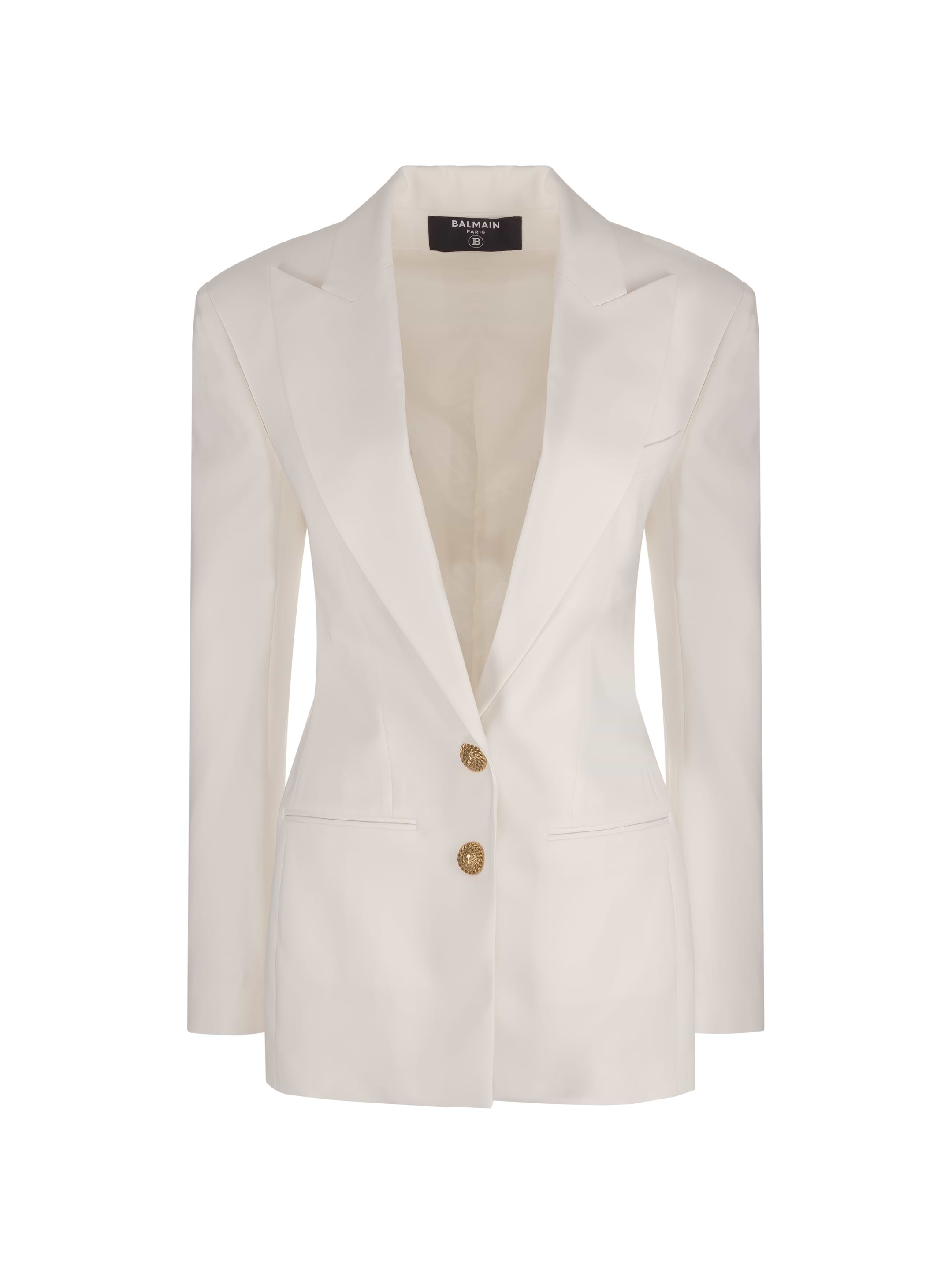 ジャケット BALMAIN WHITE VISCOSE BLEND BLAZER Balmain Size 40 Blazer With Gold Button Viscose White