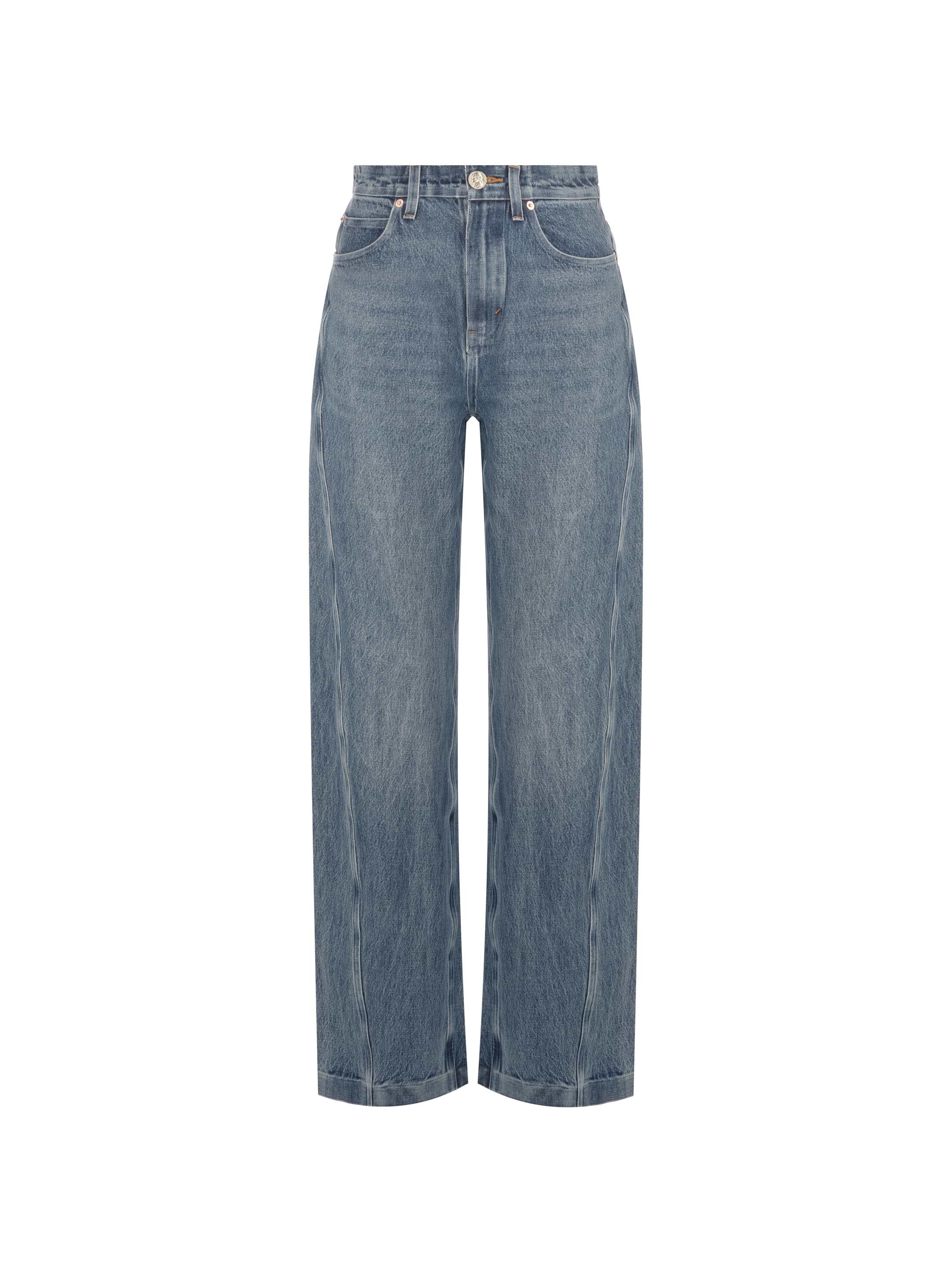 デニム・ジーパン ALEXANDER WANG DENIM WIDE-LEG JEANS Alexander Wang Rounded wide-leg Jeans | Blue | FARFETCH