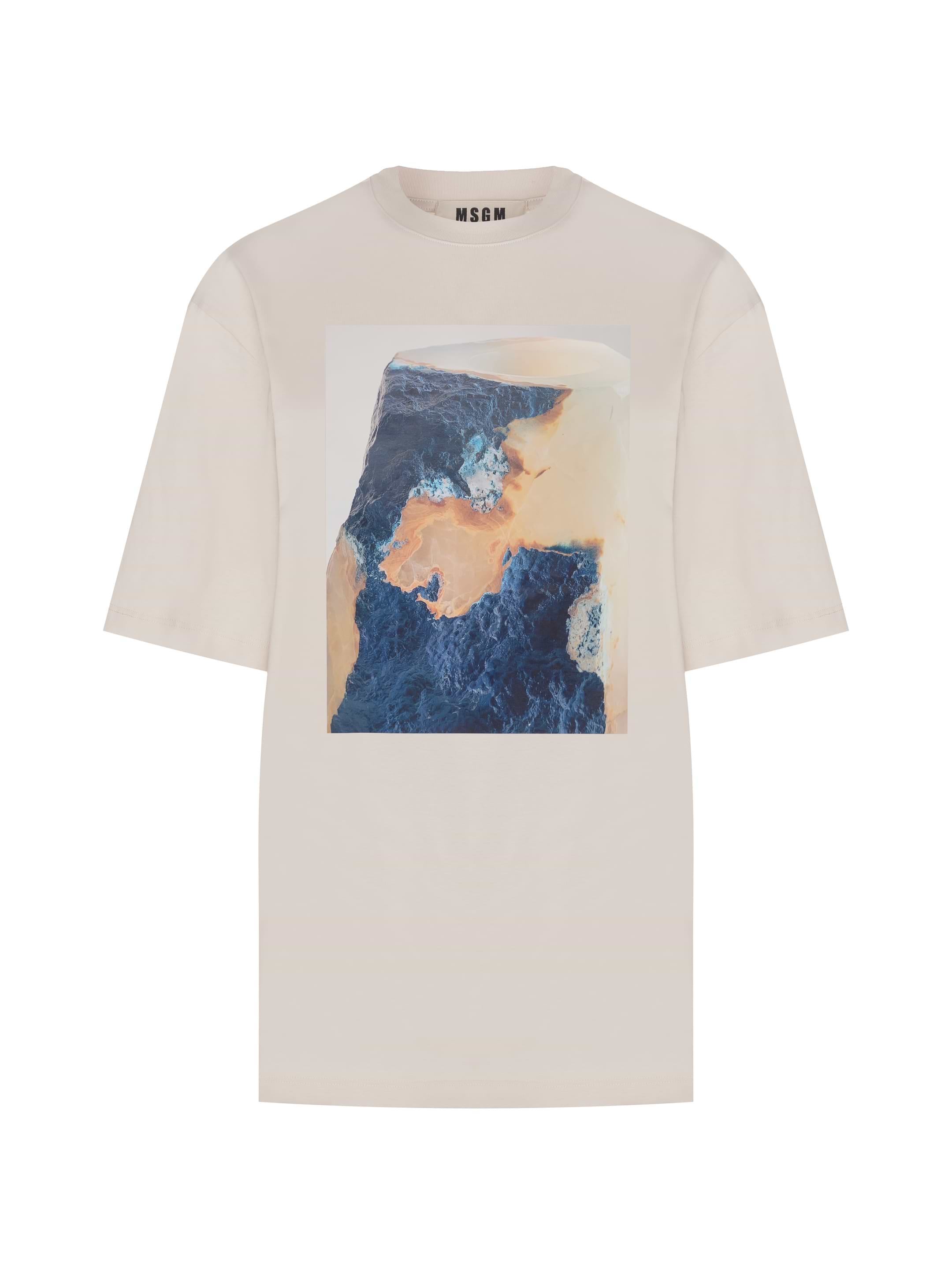 【送料&関税込】MSGM Printed T-shirt MSGM logo-print Cotton T-shirt | White | FARFETCH JO