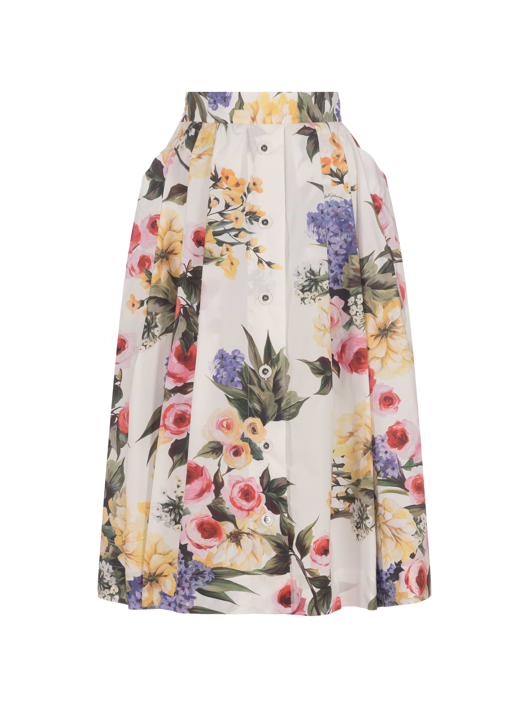 VIP【送料関税込】DOLCE&GABBANA PRINTED MIDI SKIRT Pleated printed cotton midi skirt in multicoloured - Dolce