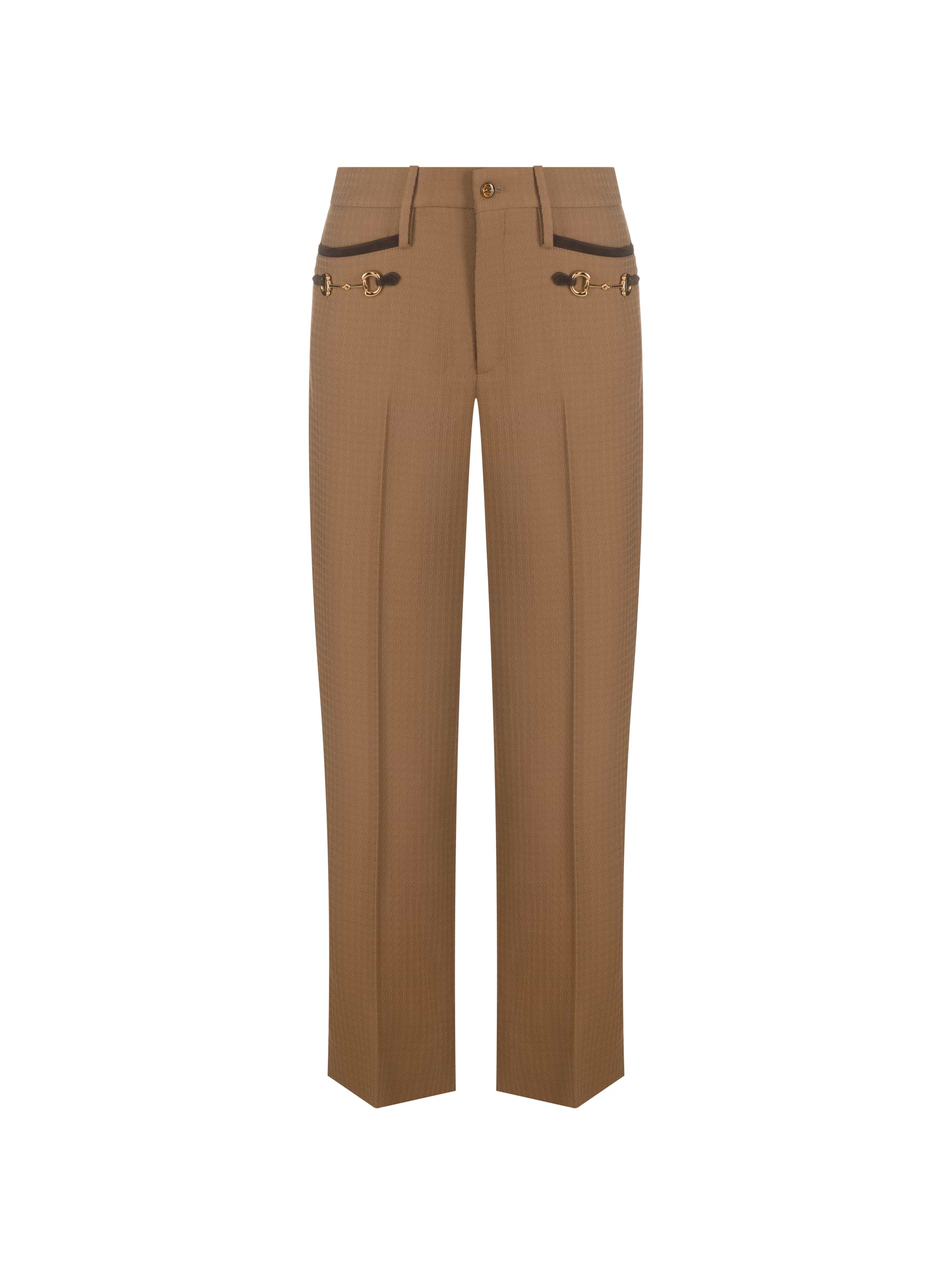 Gucci women's Wide-leg pants with Horsebit buckle - buy for