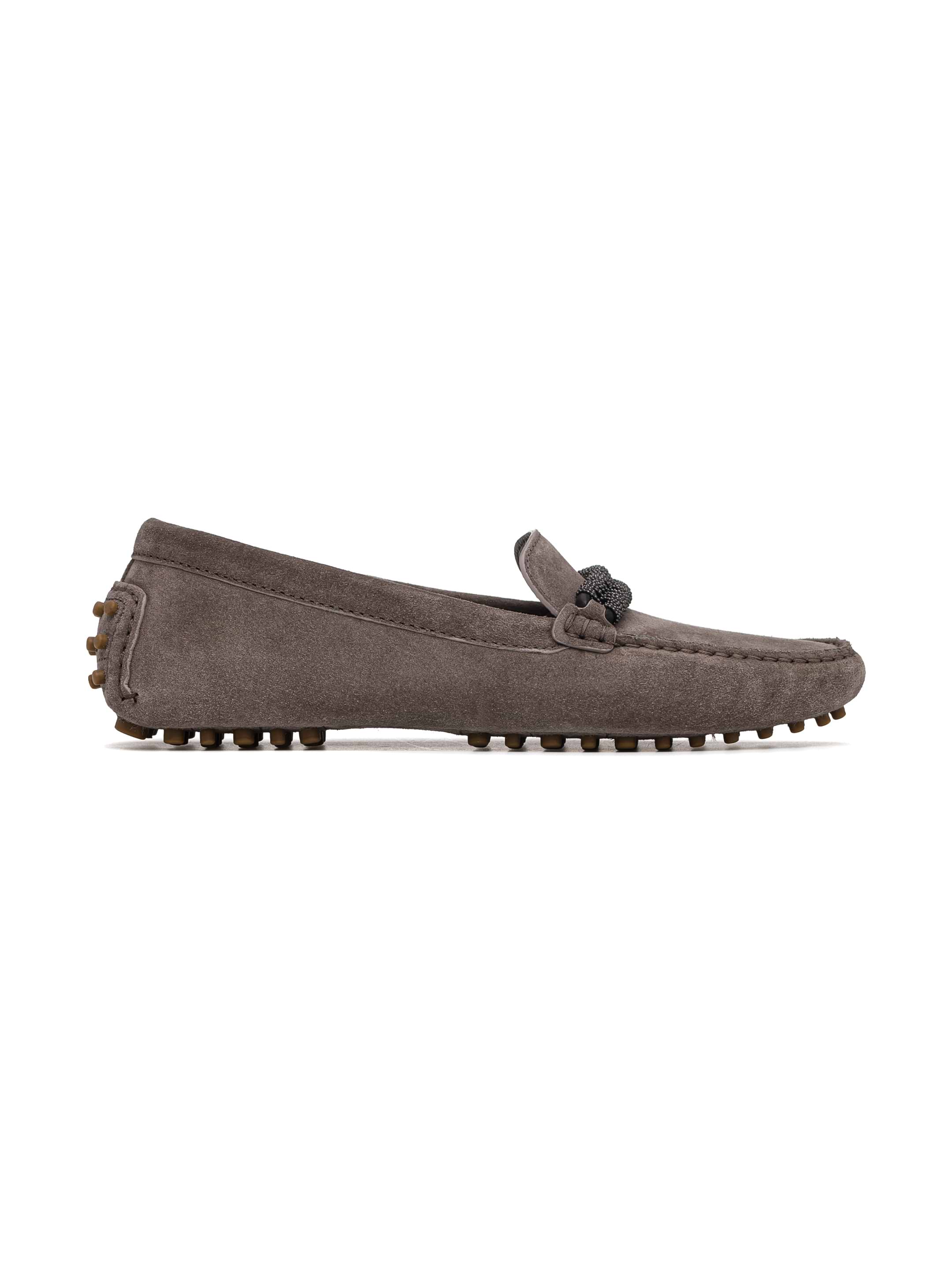 Brunello Cucinelli women's Suede loаfers with monil chain