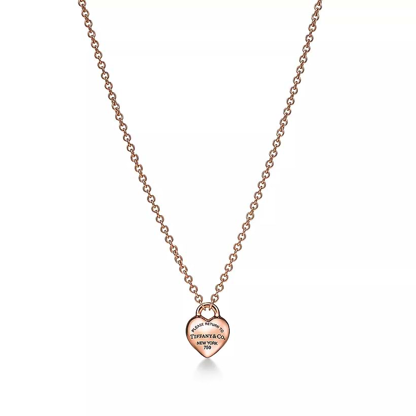 Yellow Gold Tiffany And Co Double Heart Necklace Rose Gold Rose