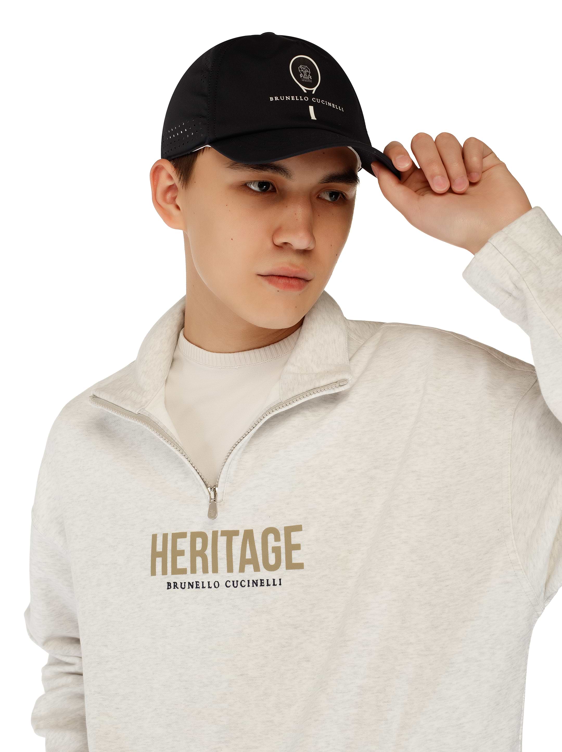 Sparkling baseball cap with monili for Woman in Coffee