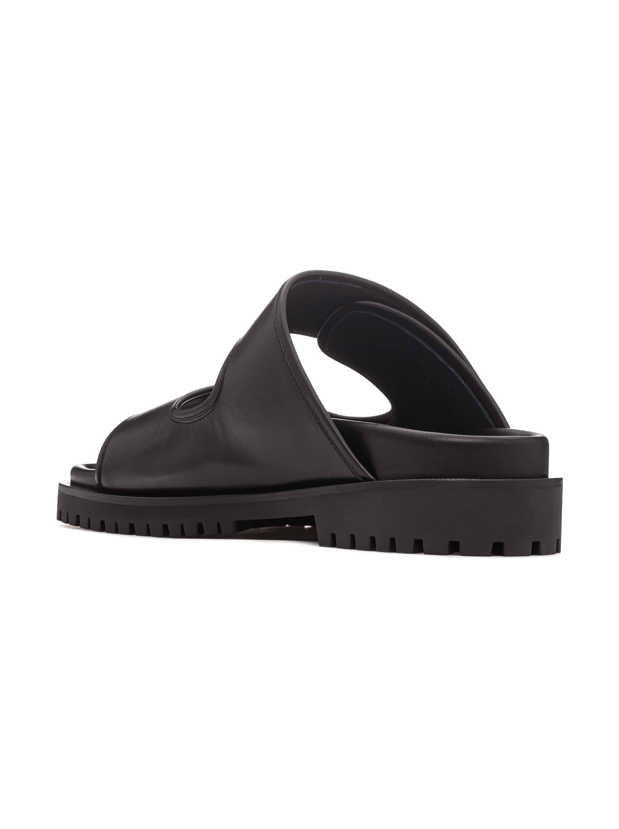 サンダル・ミュール Off White Black leather Bookish slippers Off-White Bookish Logo Print Slide Black – voilà.id